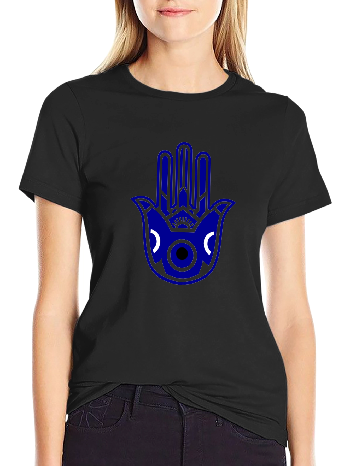 Hamsa Hand Graphic Tee - Stylish Protection