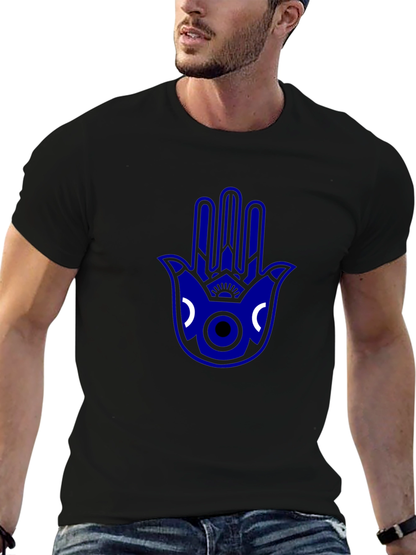Hamsa Hand Graphic Tee - Stylish Protection