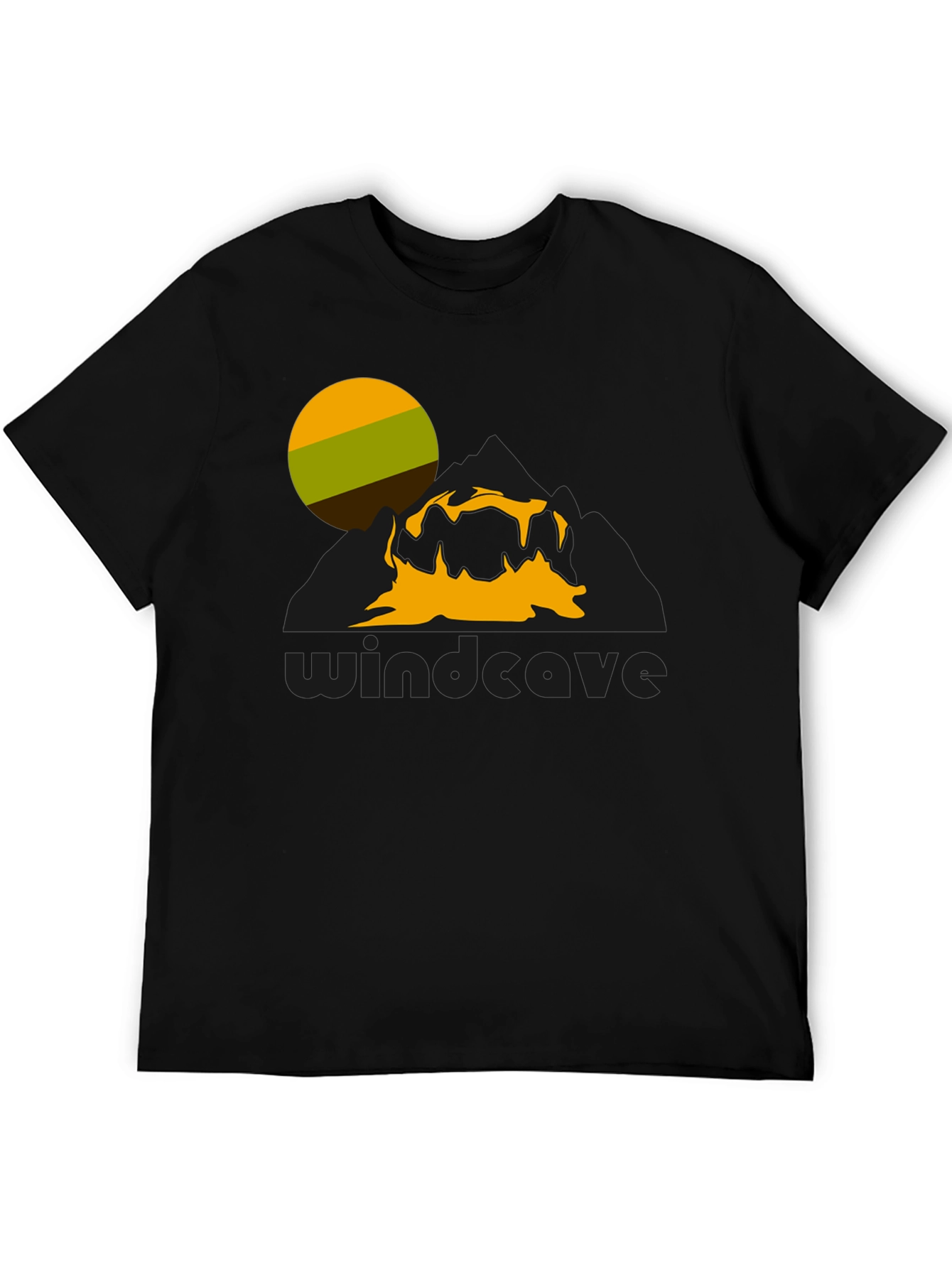 Windcave Graphic Tee - Nature Inspired Black T-Shirt
