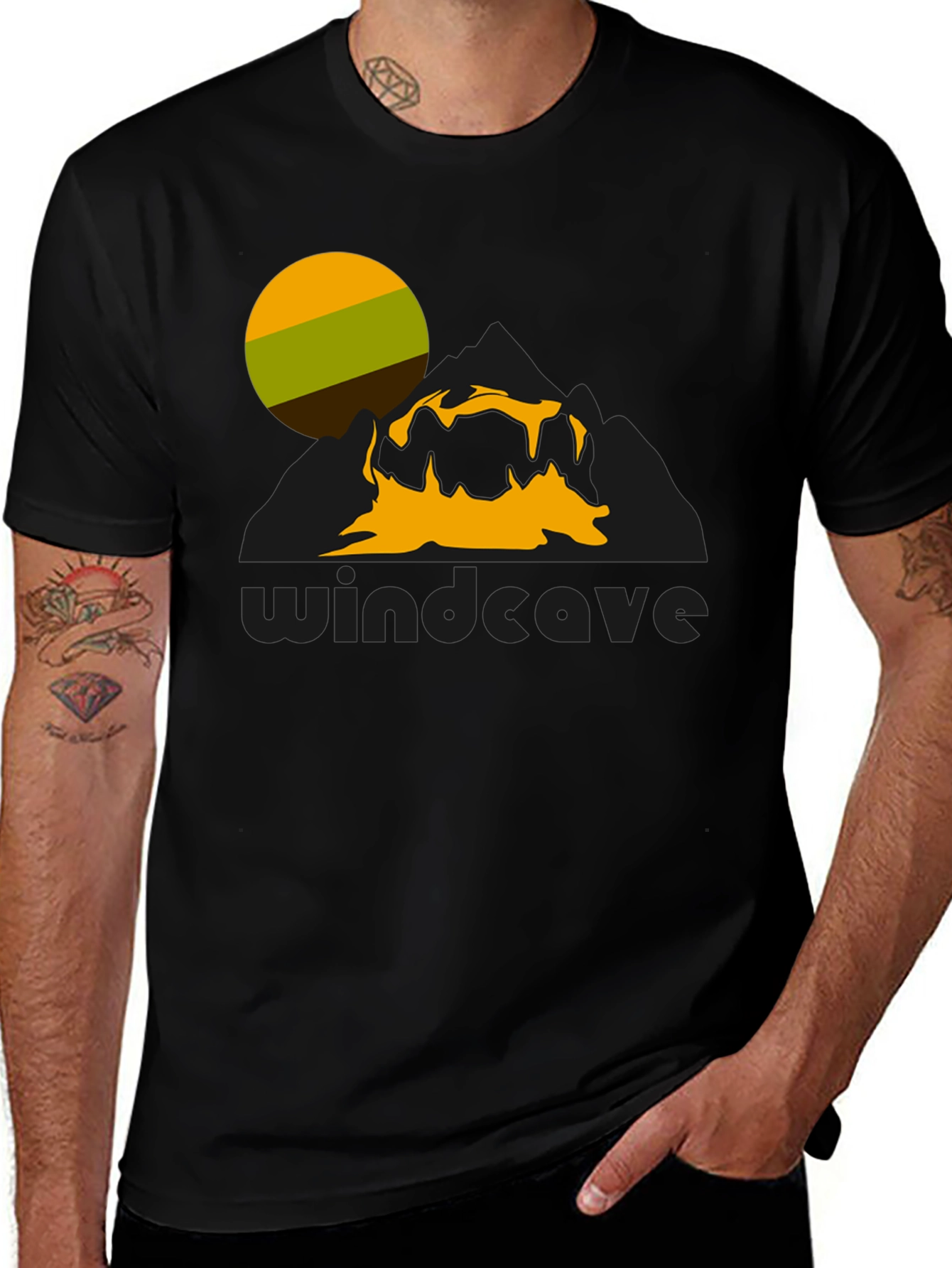 Windcave Graphic Tee - Nature Inspired Black T-Shirt