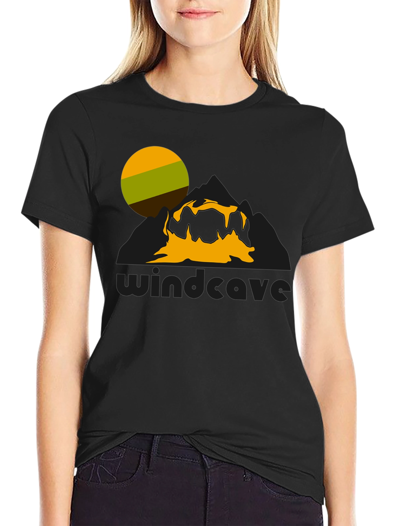 Windcave Graphic Tee - Nature Inspired Black T-Shirt