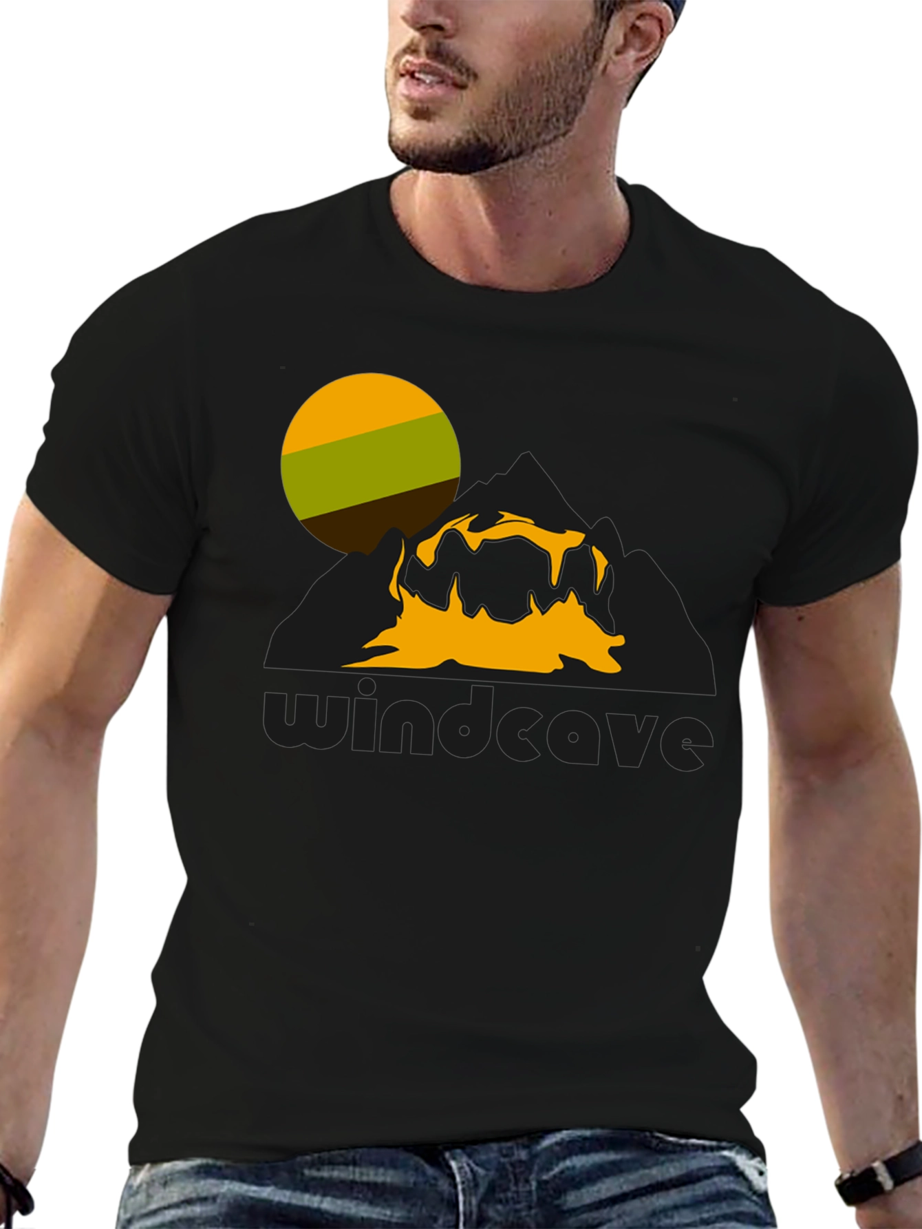 Windcave Graphic Tee - Nature Inspired Black T-Shirt
