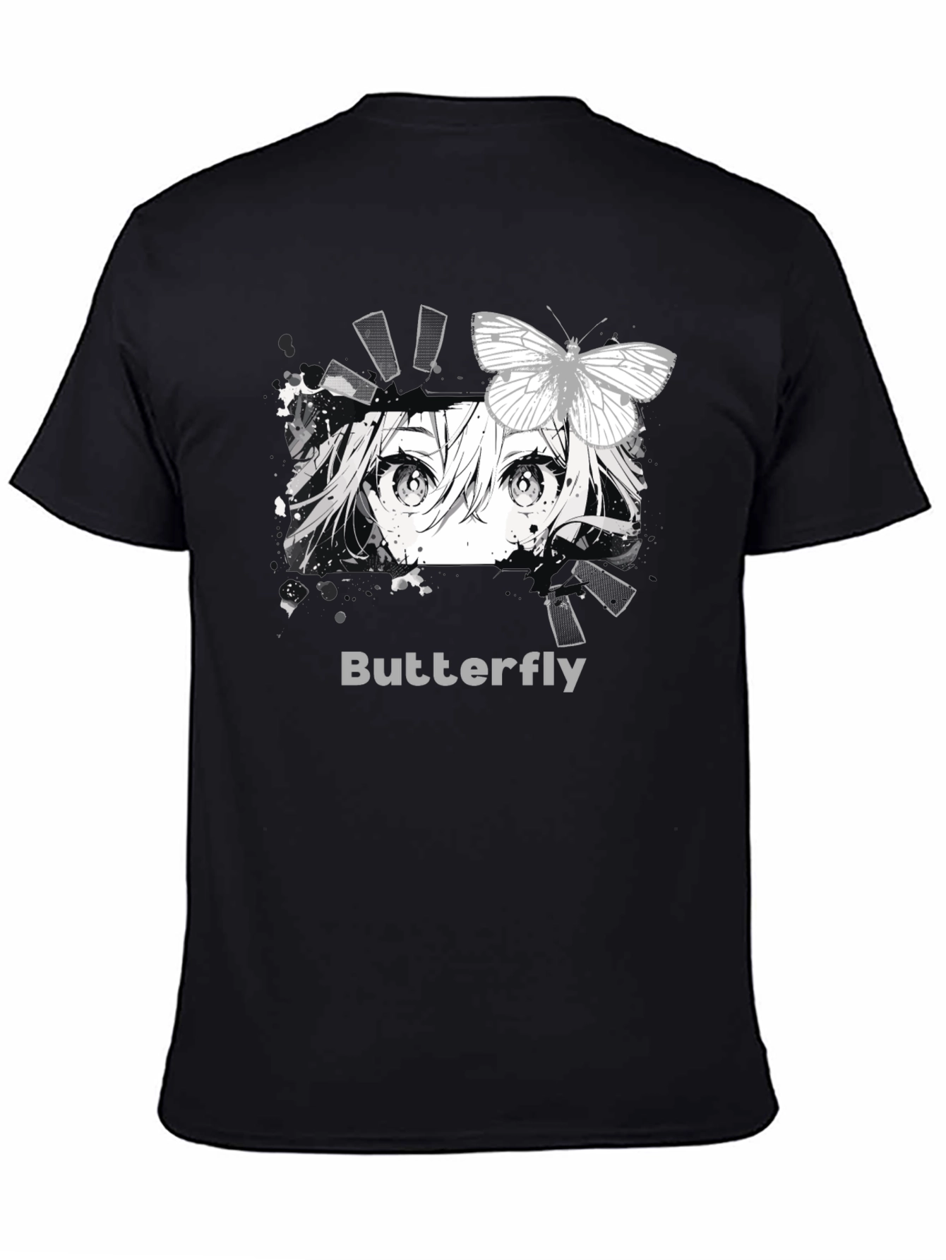 Anime Butterfly Graphic T-Shirt