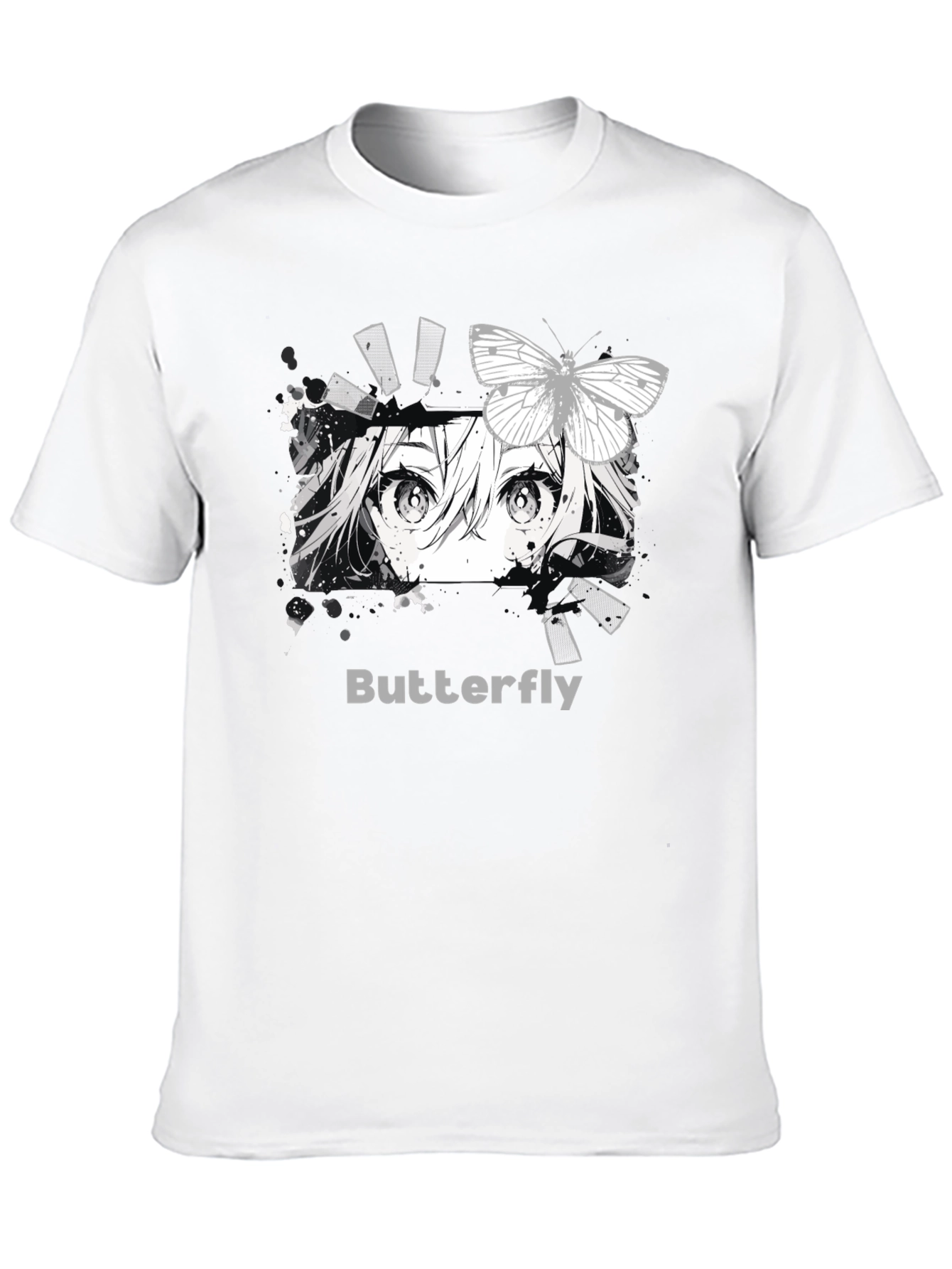 Anime Butterfly Graphic T-Shirt