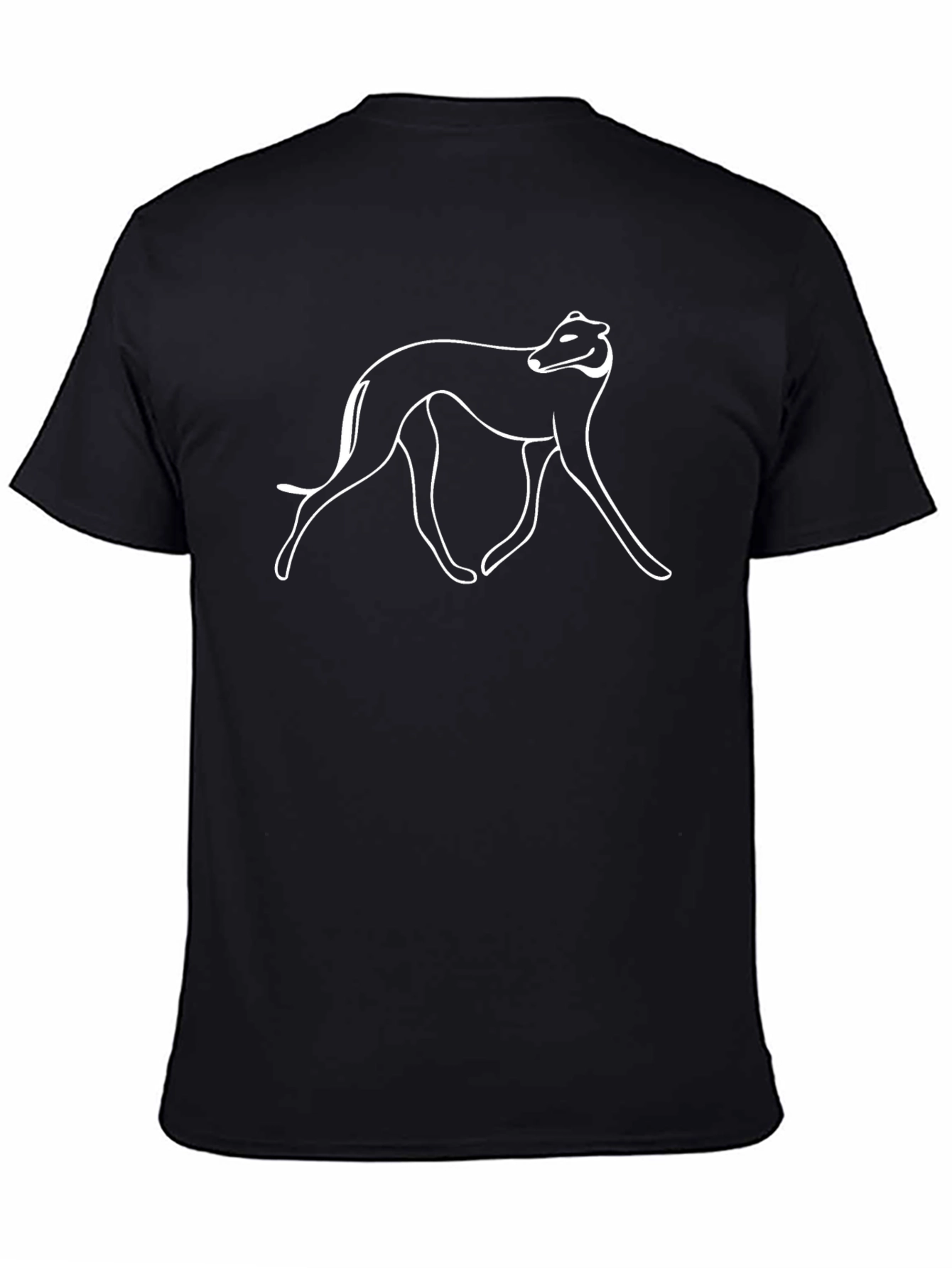 Mens Black T-Shirt with Greyhound Graphic