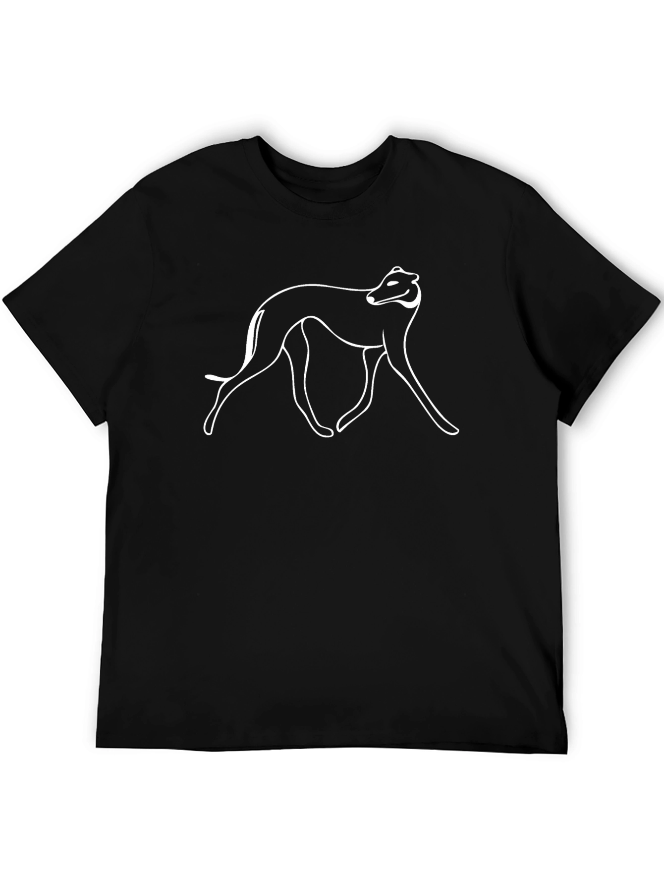Mens Black T-Shirt with Greyhound Graphic