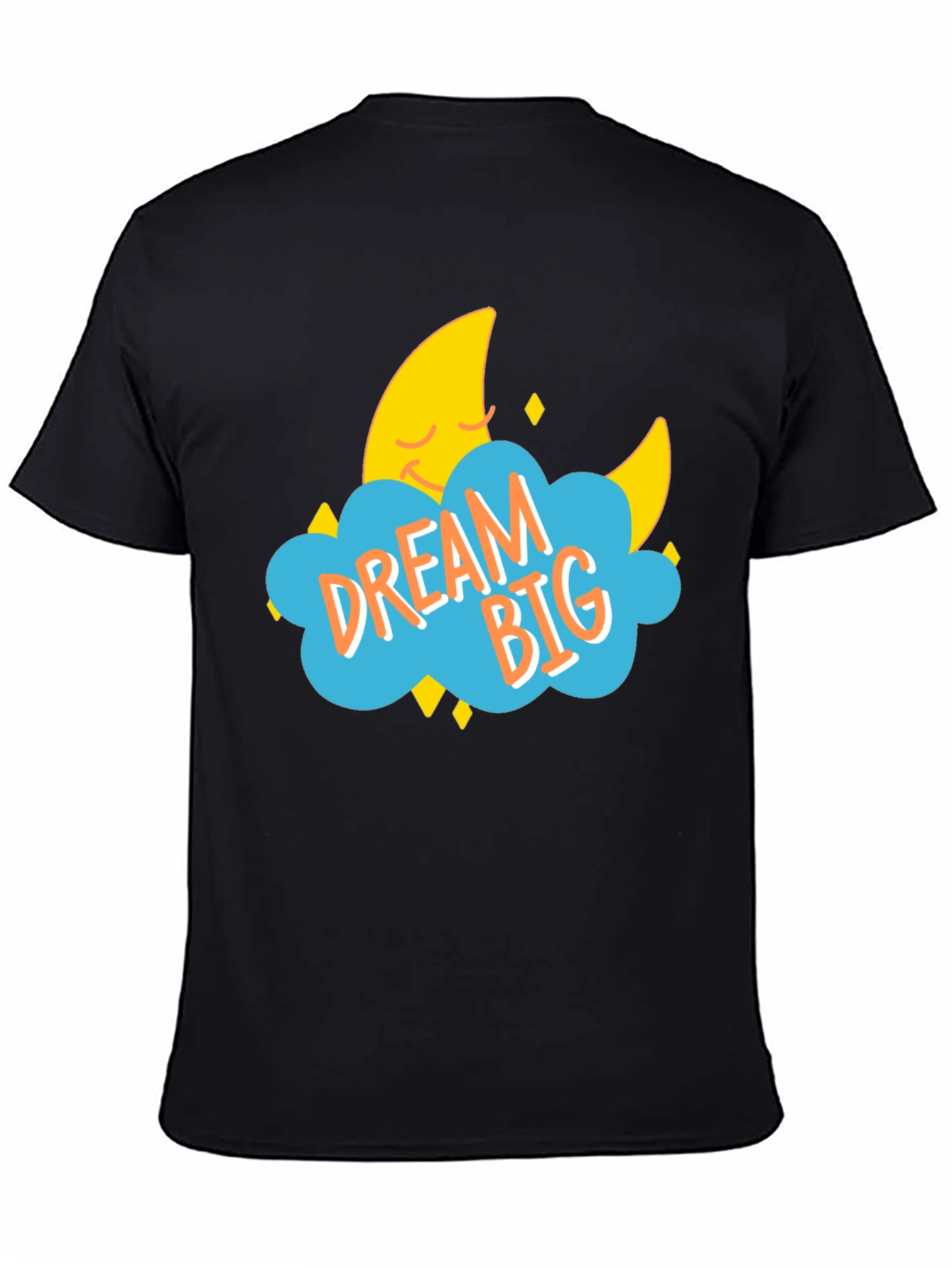 Dream Big Graphic Tee - Black Cotton T-Shirt