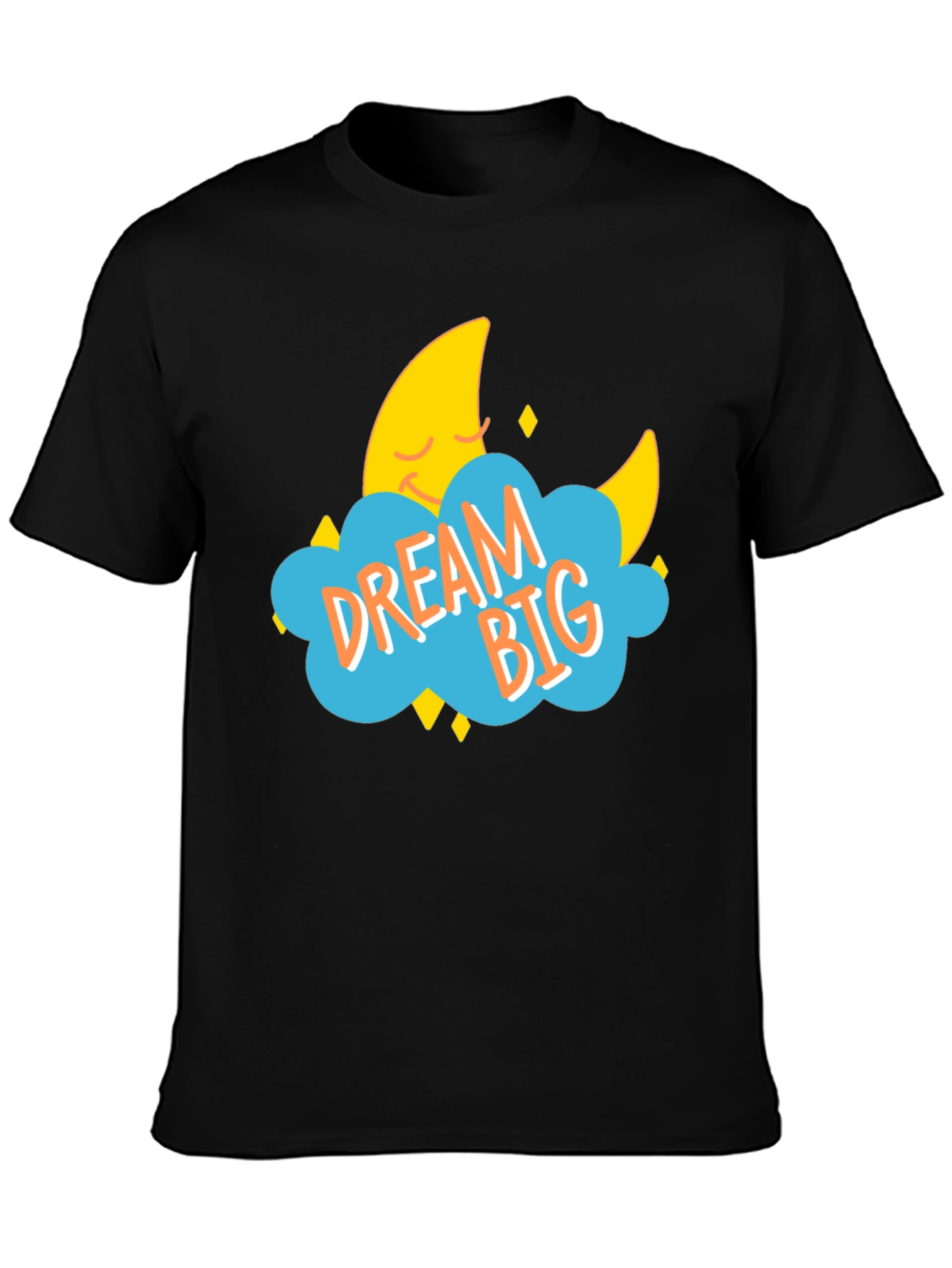 Dream Big Graphic Tee - Black Cotton T-Shirt