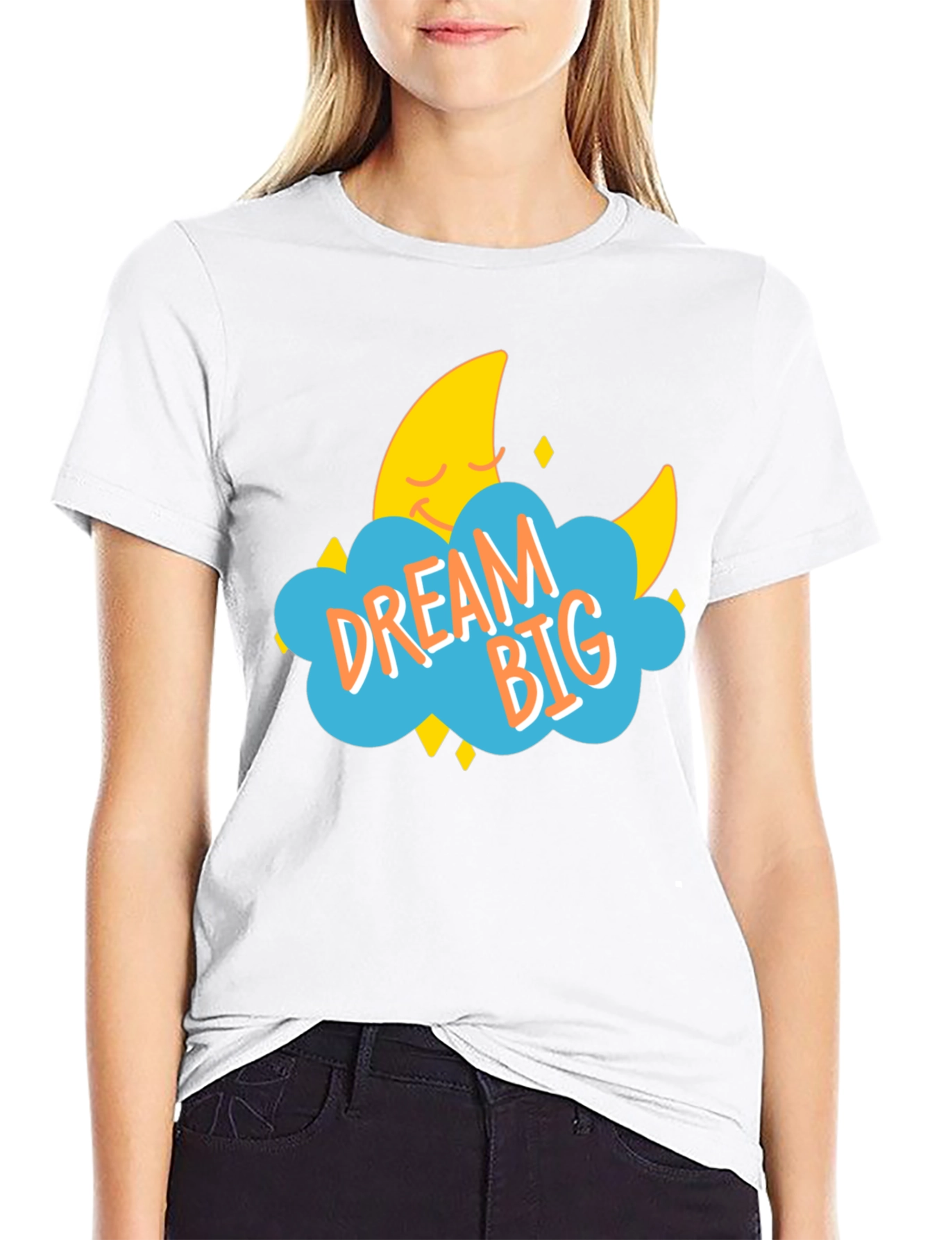 Dream Big Graphic Tee - Black Cotton T-Shirt