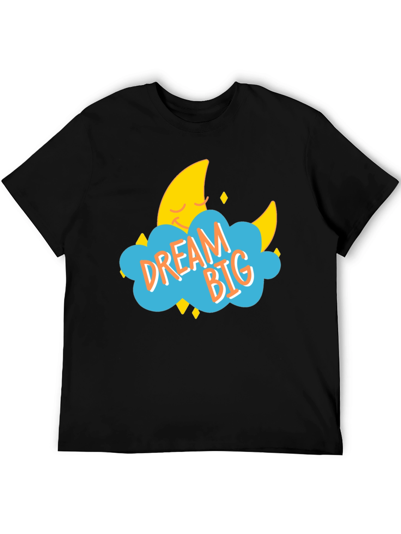 Dream Big Graphic Tee - Black Cotton T-Shirt