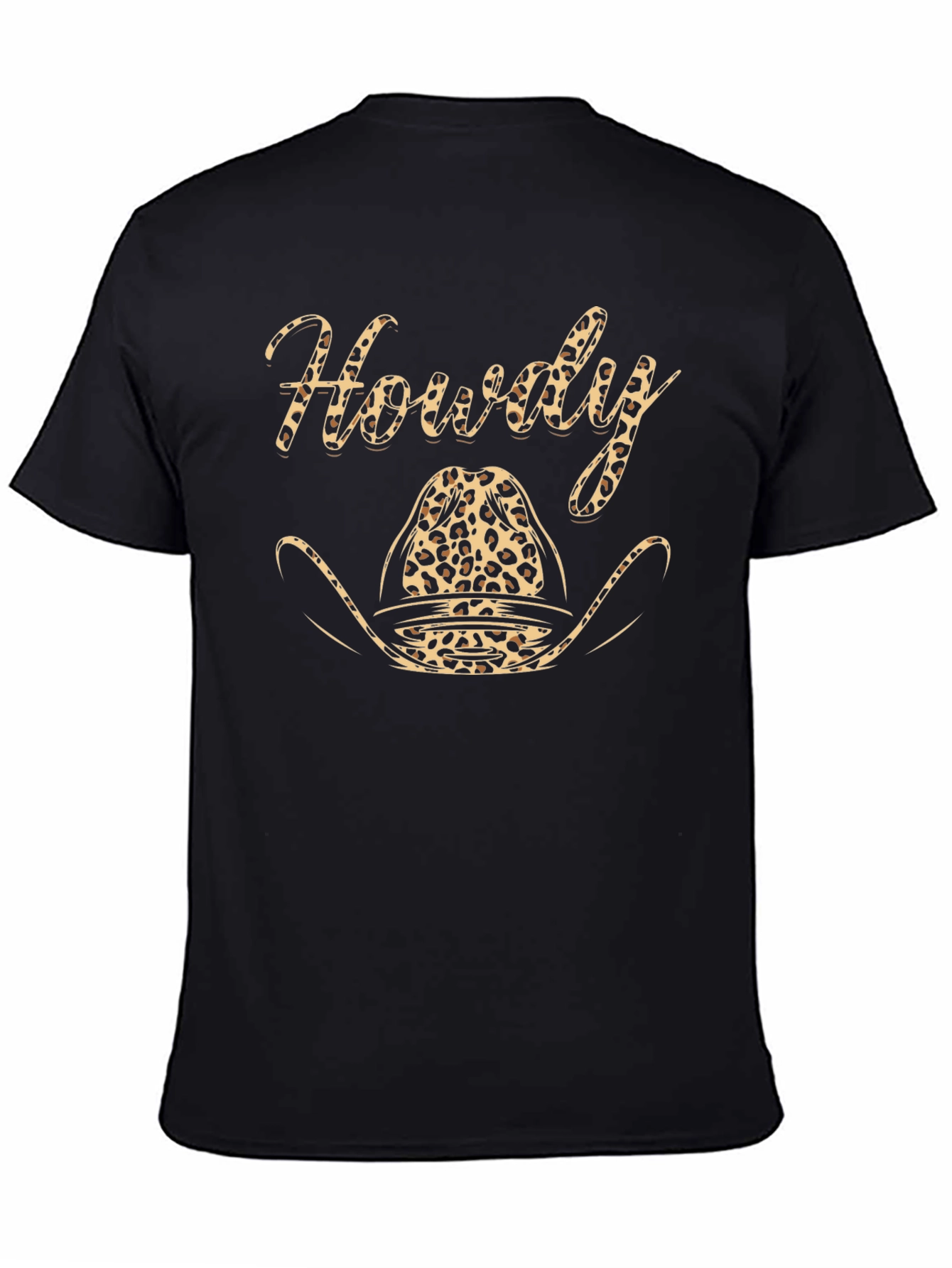 Howdy Leopard Cowboy Hat Graphic T-Shirt