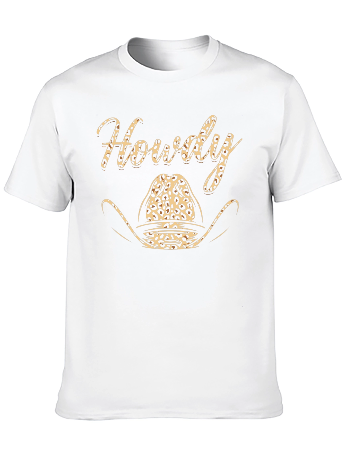 Howdy Leopard Cowboy Hat Graphic T-Shirt
