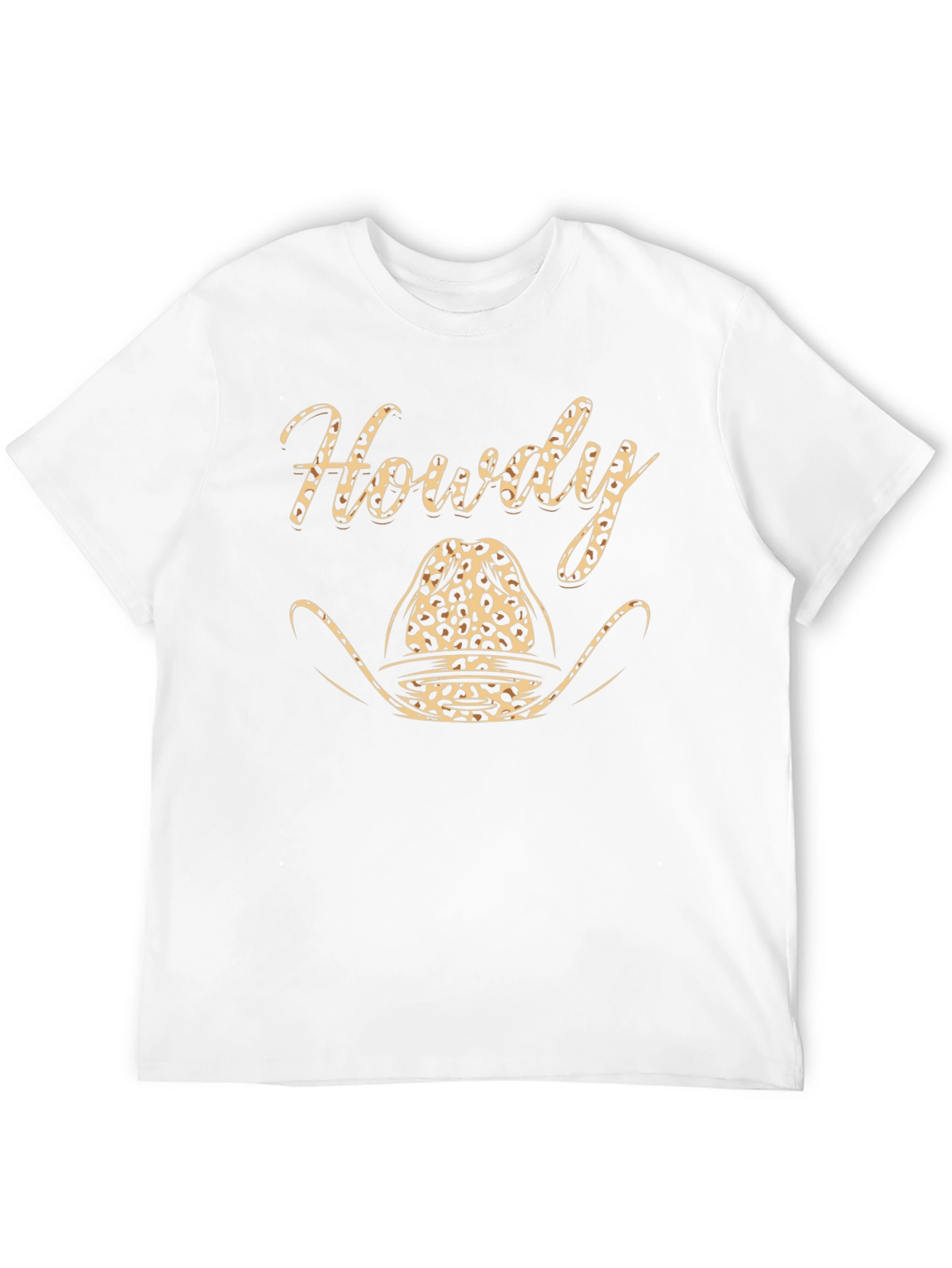 Howdy Leopard Cowboy Hat Graphic T-Shirt