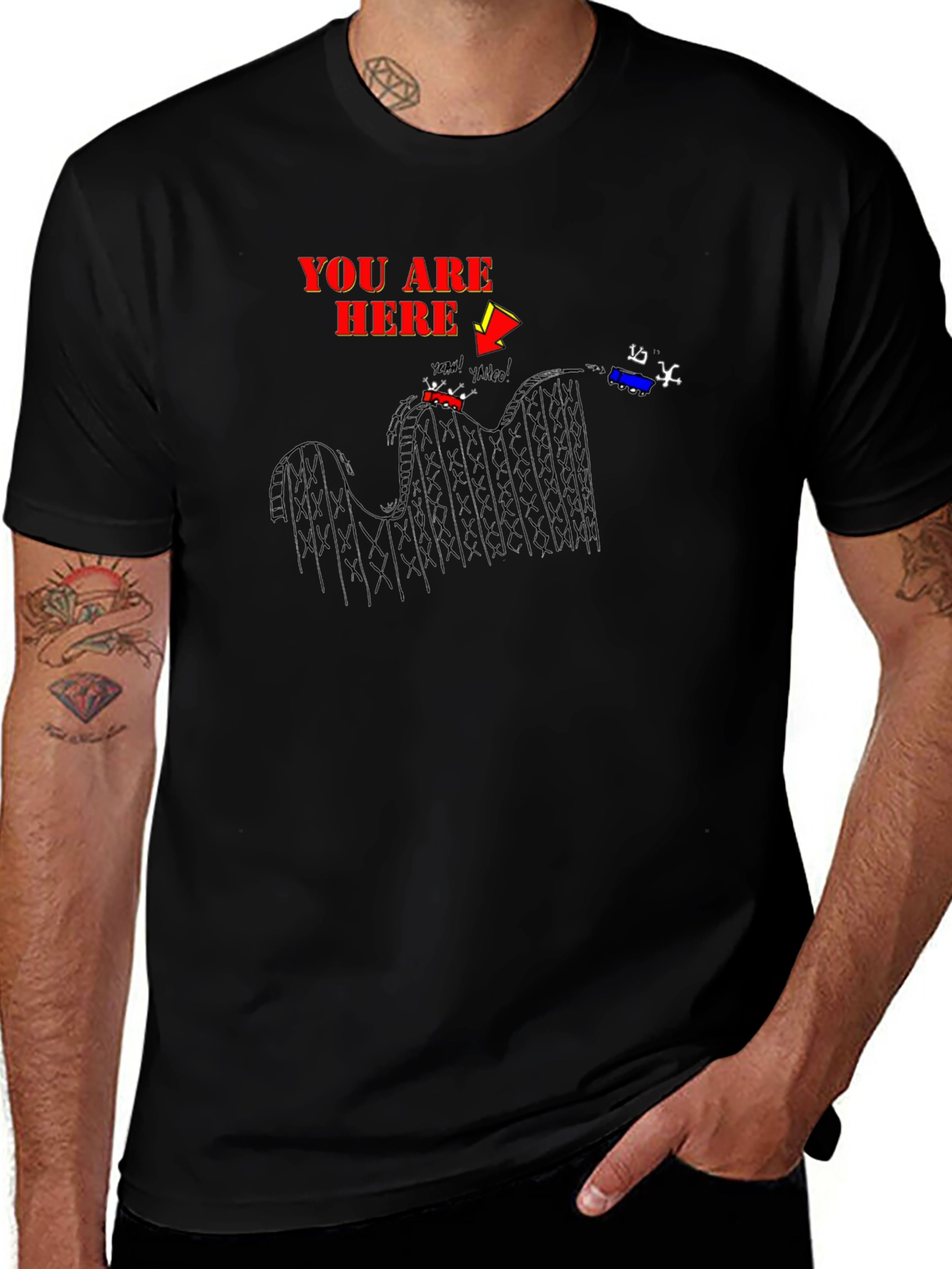 You Are Here Rollercoaster T-Shirt - Black
