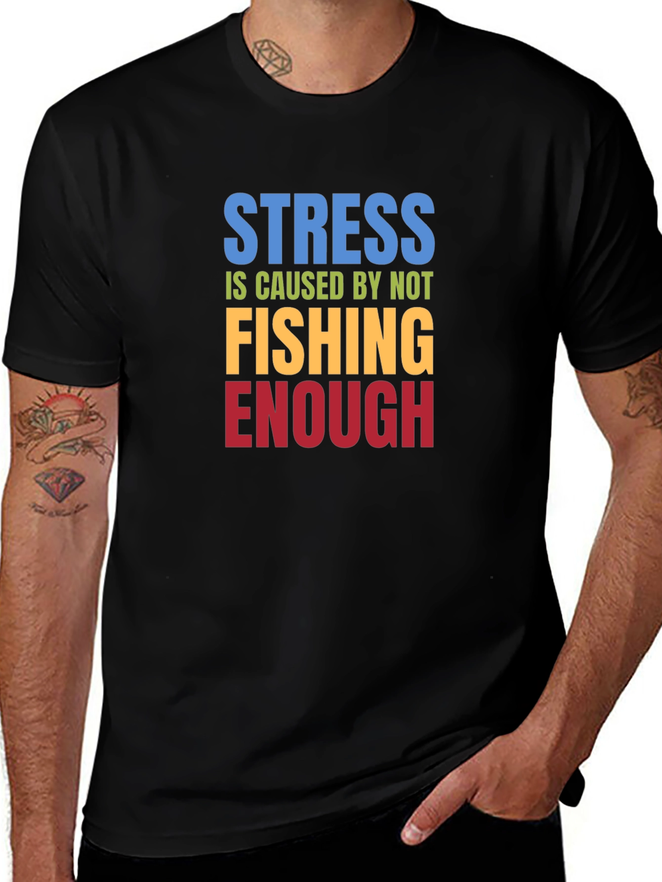 Stress Fishing T-Shirt - Funny Graphic Tee