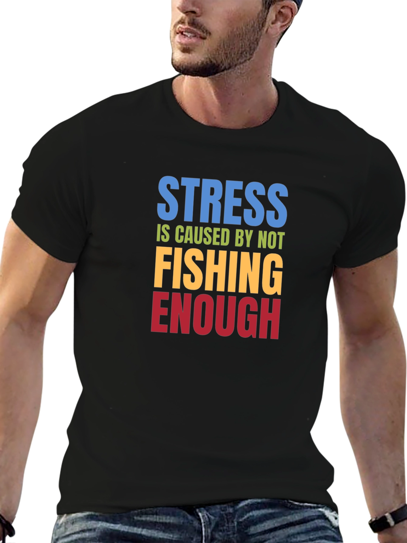 Stress Fishing T-Shirt - Funny Graphic Tee