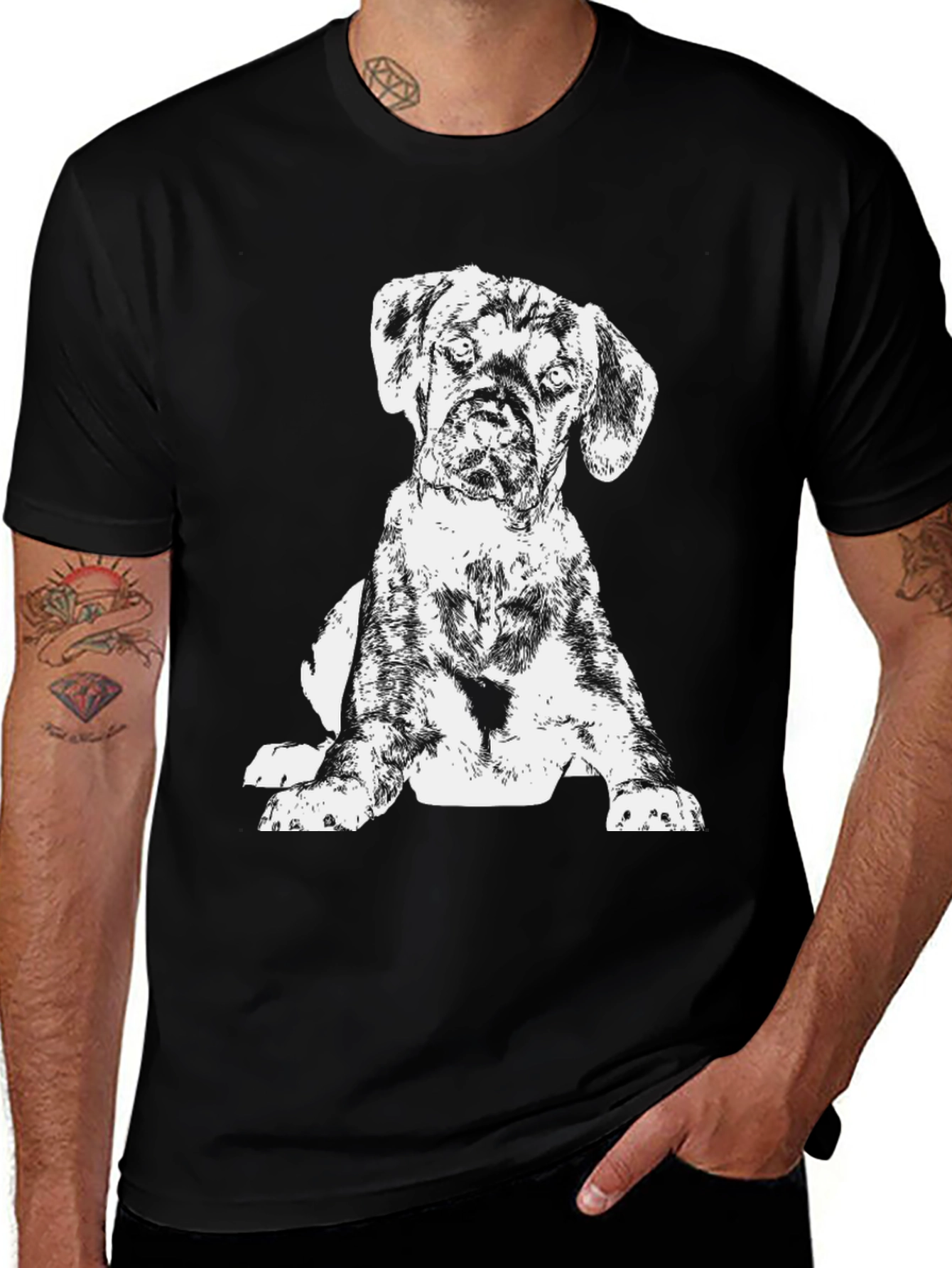 Dog Graphic Black T-Shirt