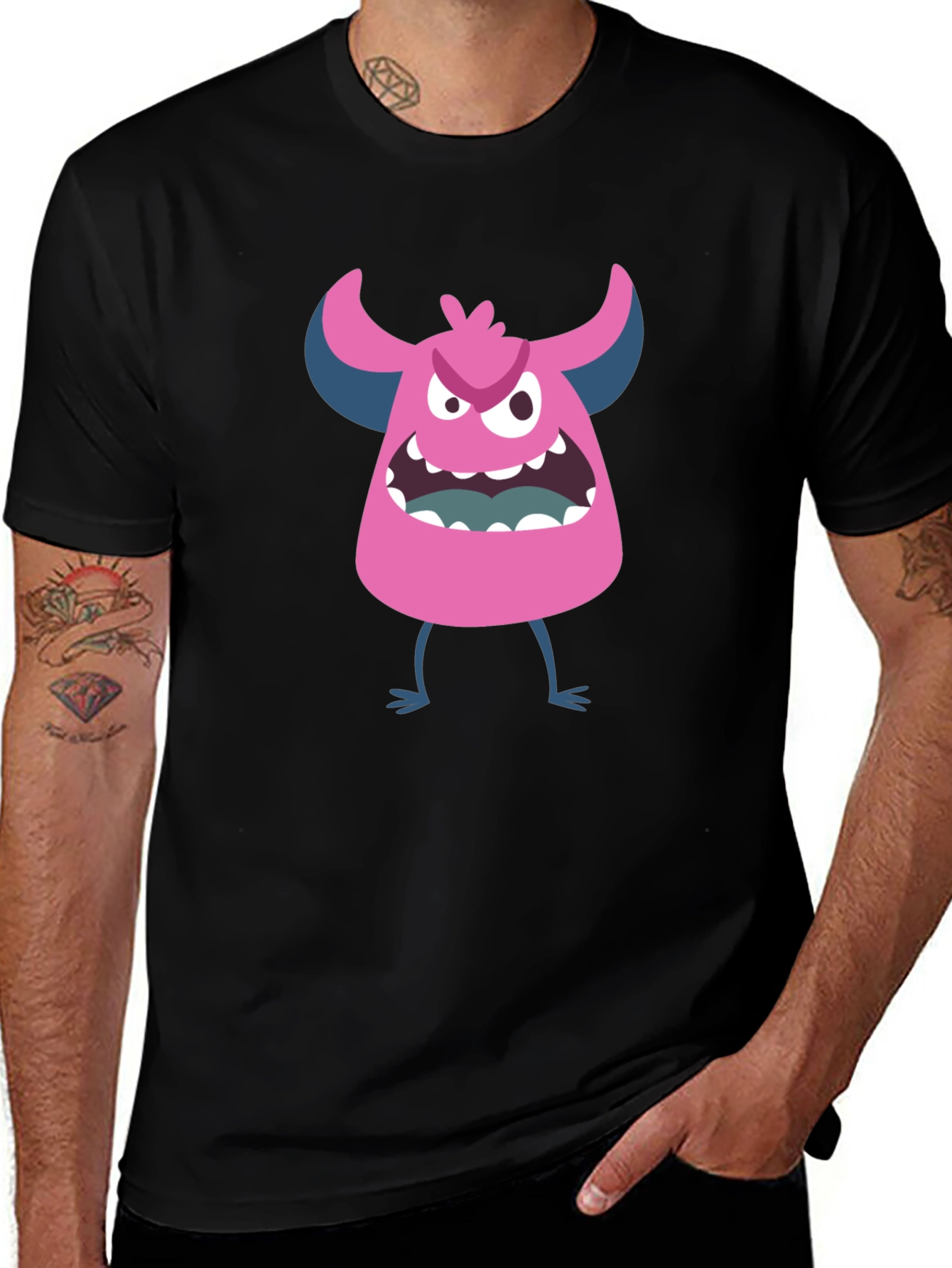 Monster Graphic T-Shirt - Black