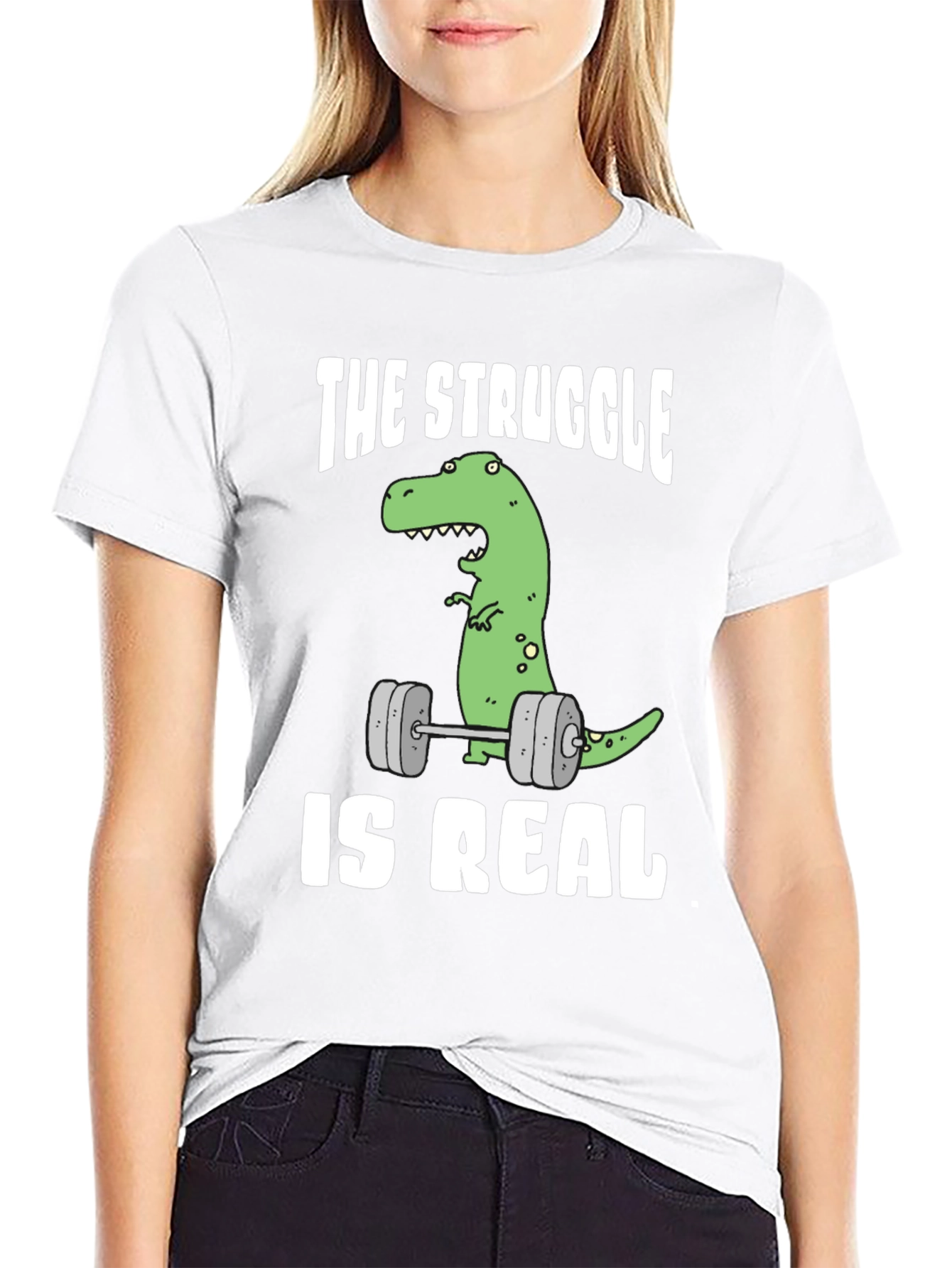 Dino Lifting Graphic Tee: The Struggle is Real!