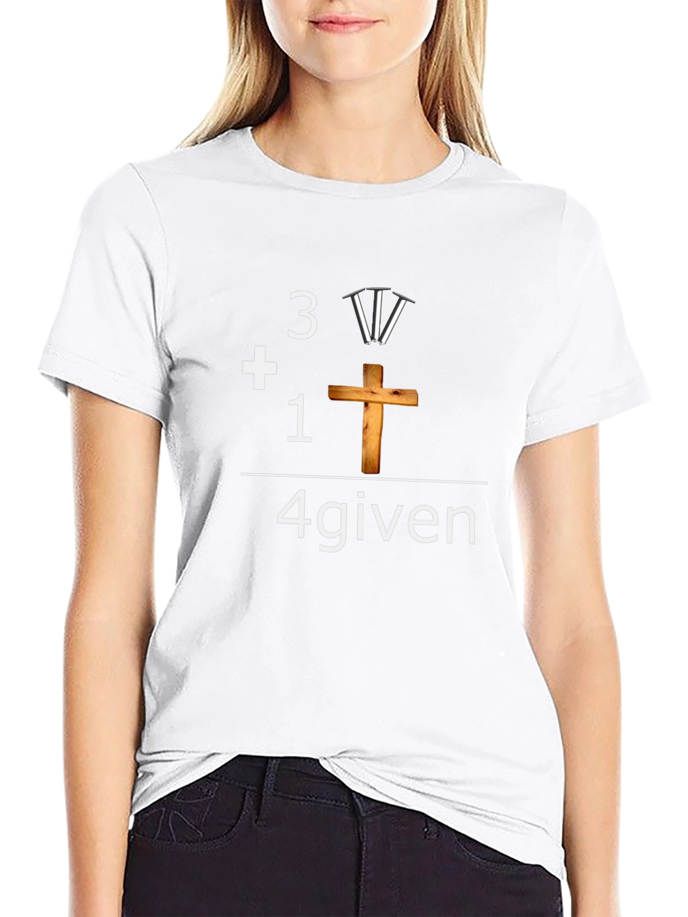 4given Christian T-Shirt - 3 Nails + 1 Cross