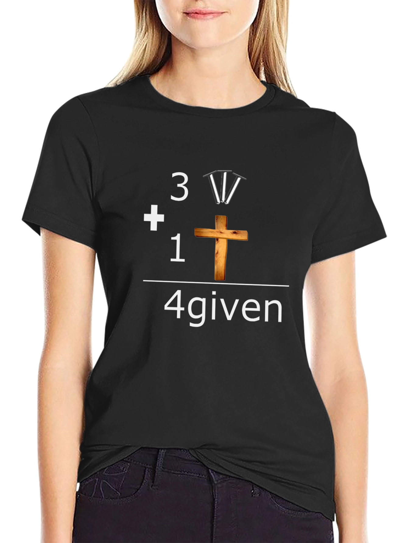 4given Christian T-Shirt - 3 Nails + 1 Cross