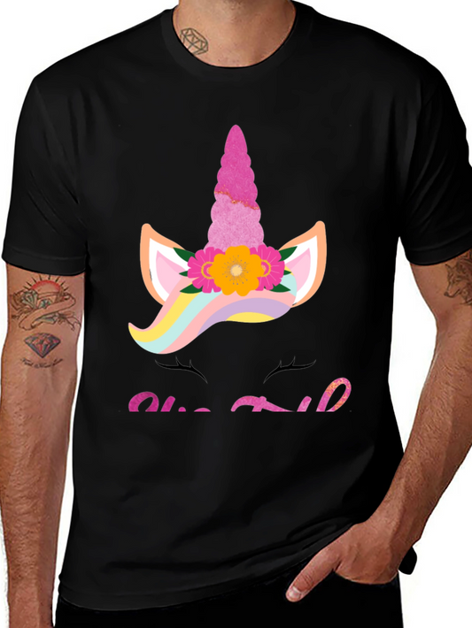Unicorn Girl Tee - Whimsical Graphic Print