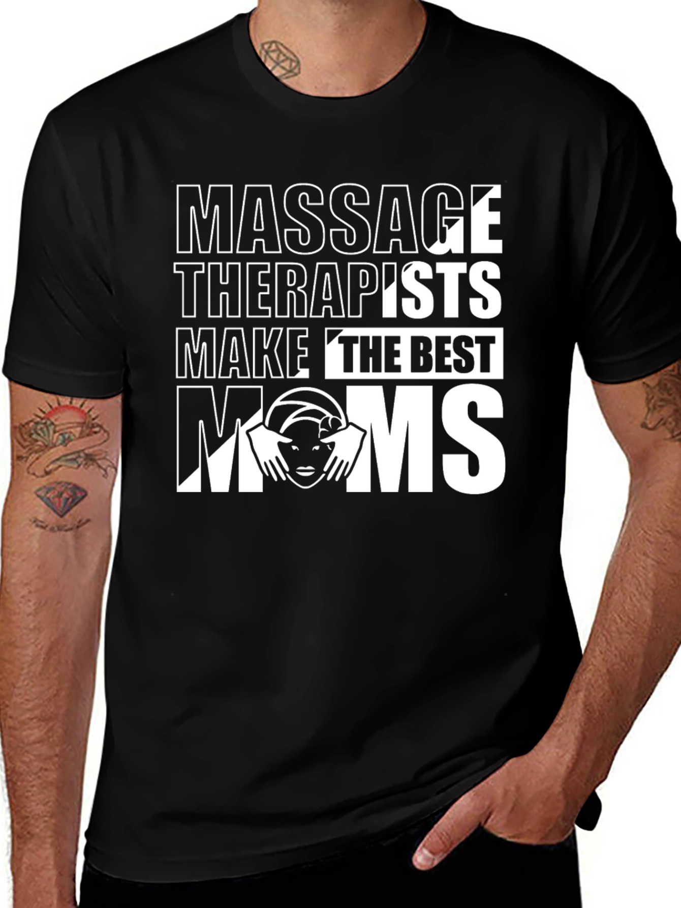 Massage Therapist Mom T-Shirt - Black
