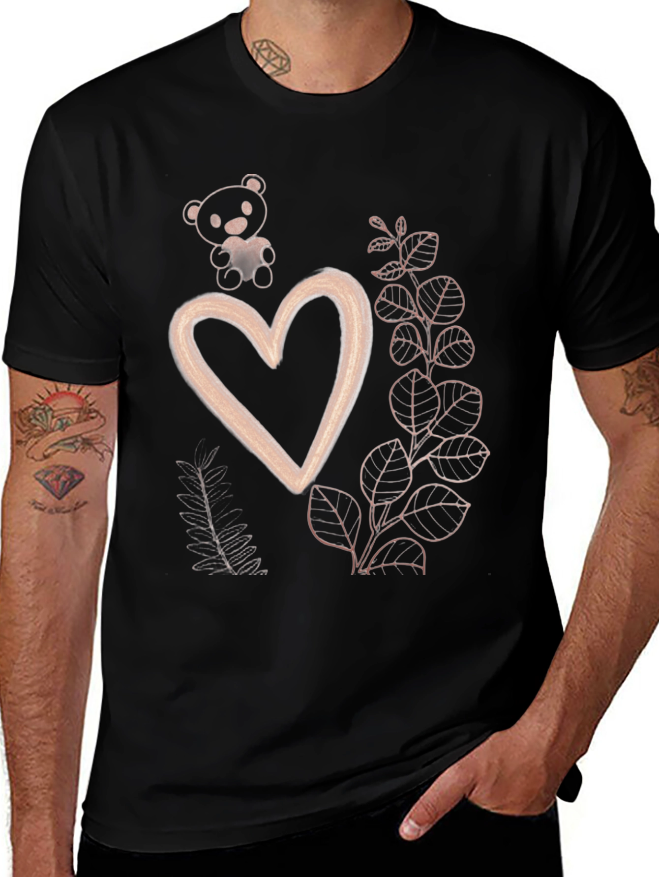 Heart & Teddy Graphic Tee - Stylish Comfort