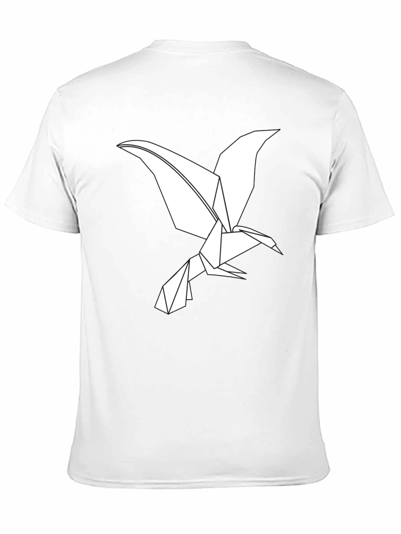 Origami Bird Graphic Tee - Black Cotton T-Shirt