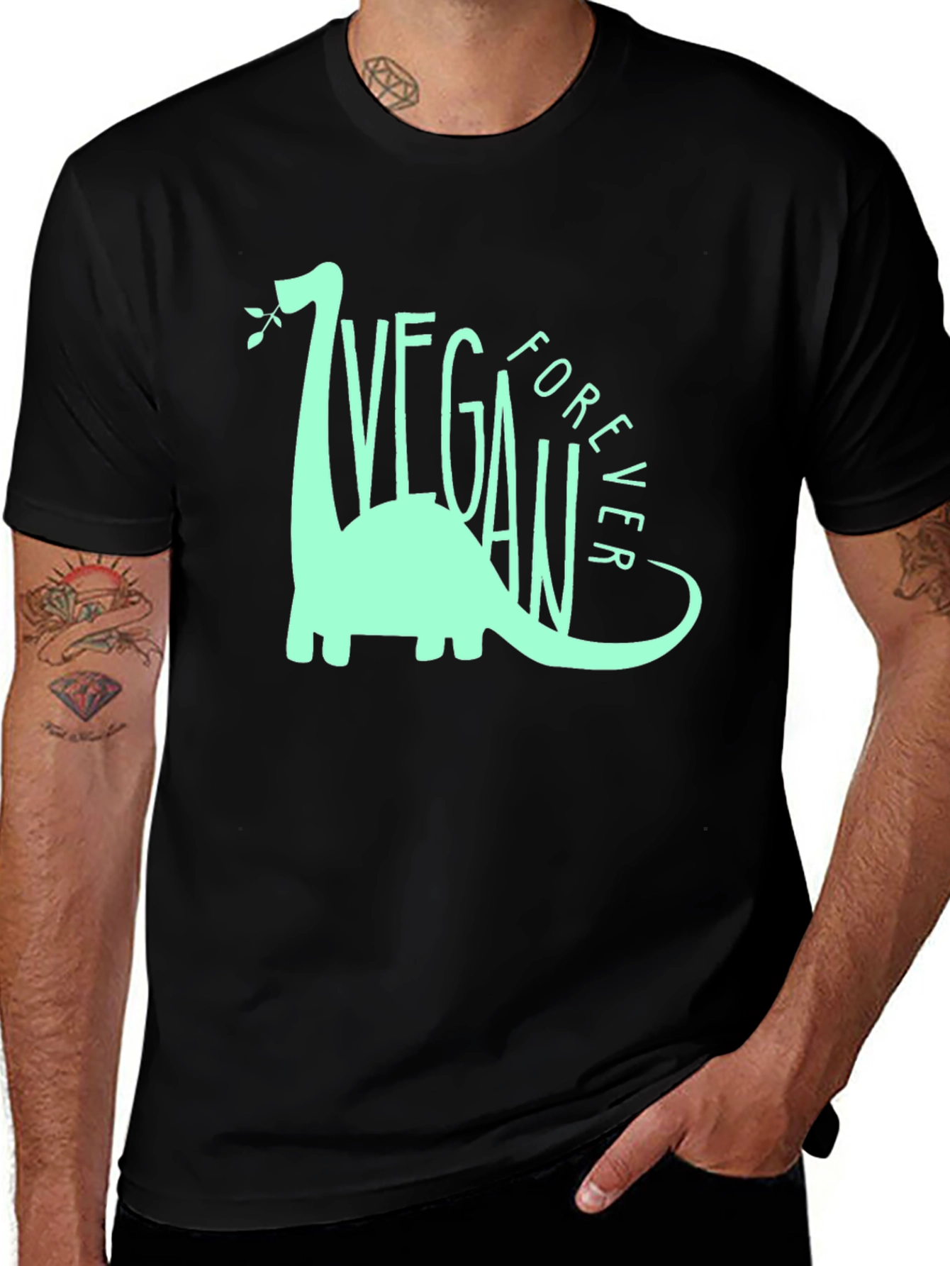 Vegan Forever T-Shirt - Dinosaur Graphic Tee
