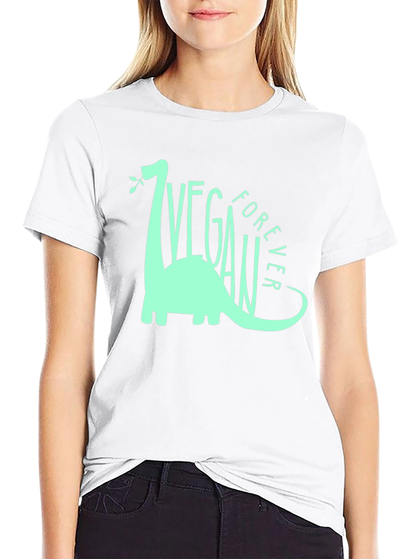 Vegan Forever T-Shirt - Dinosaur Graphic Tee