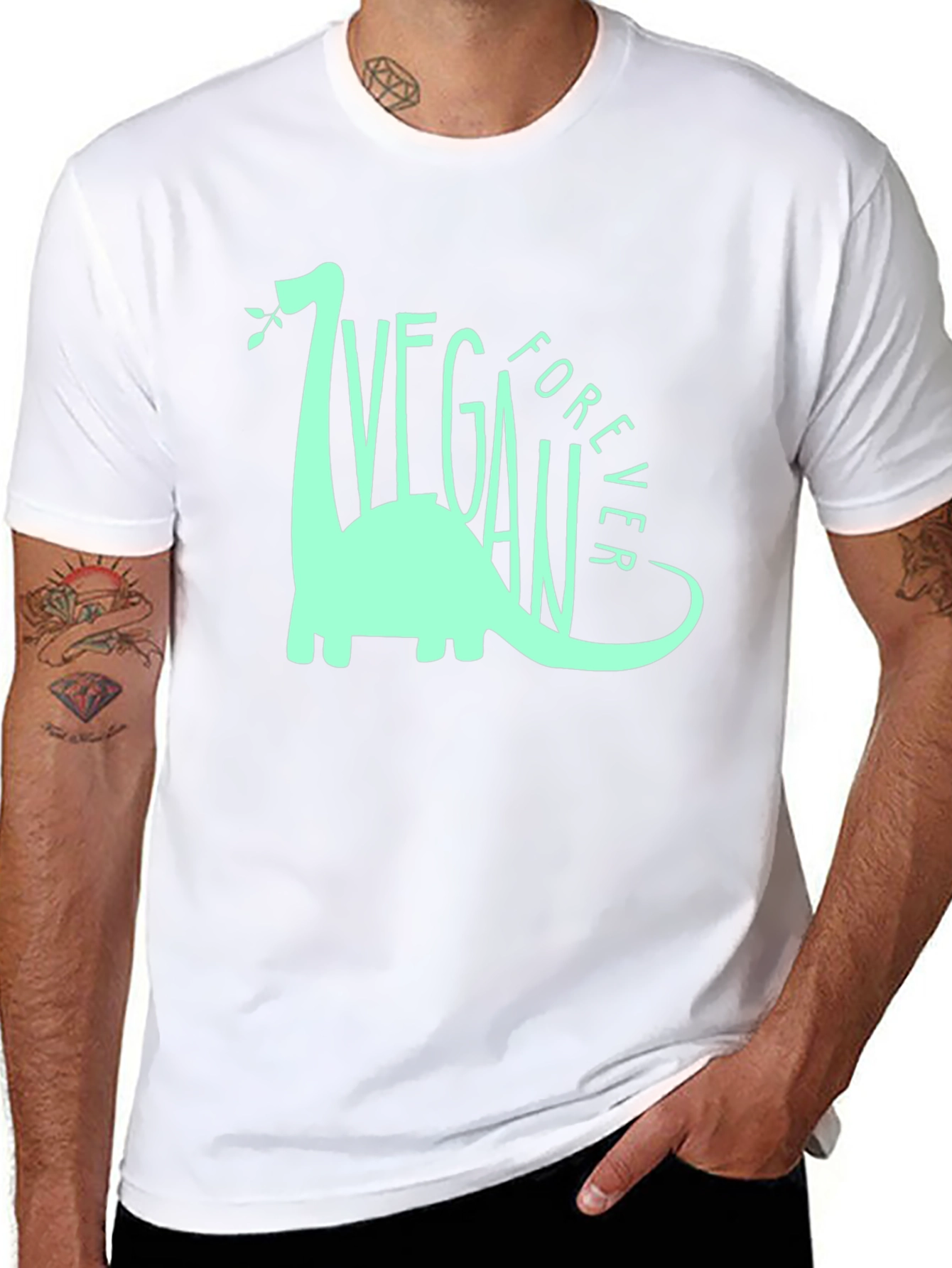 Vegan Forever T-Shirt - Dinosaur Graphic Tee
