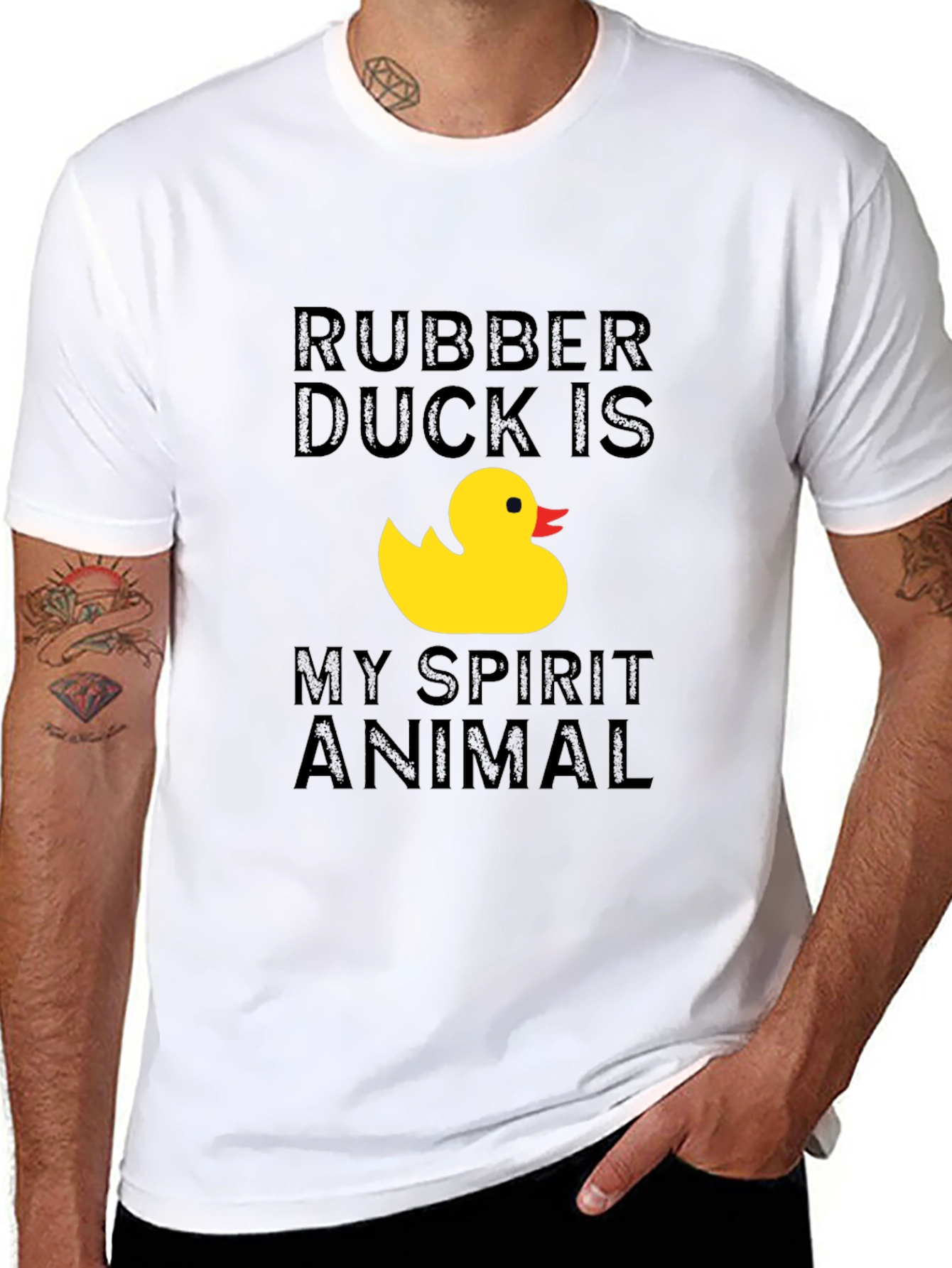 Rubber Duck Spirit Animal Graphic Tee - Black