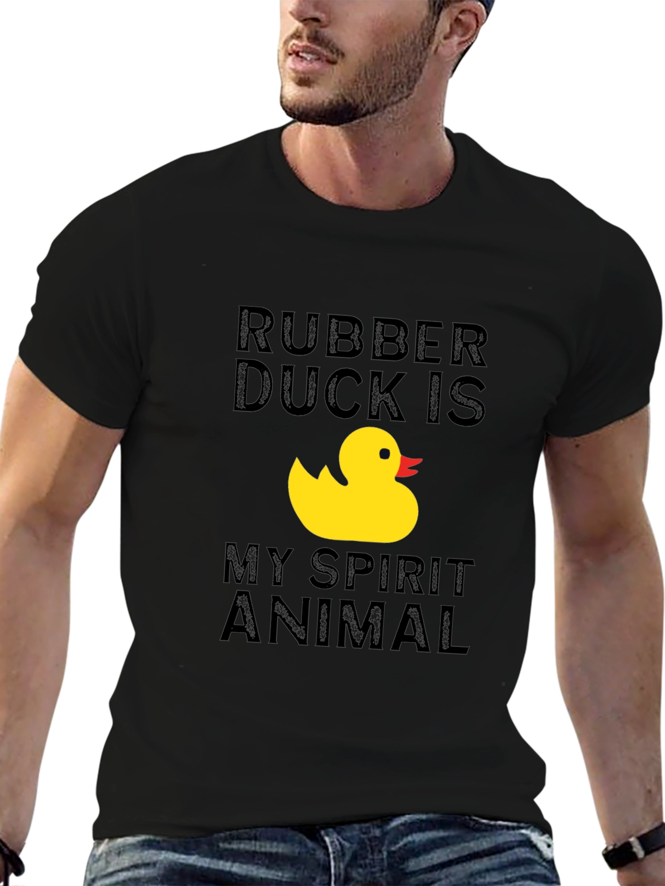 Rubber Duck Spirit Animal Graphic Tee - Black