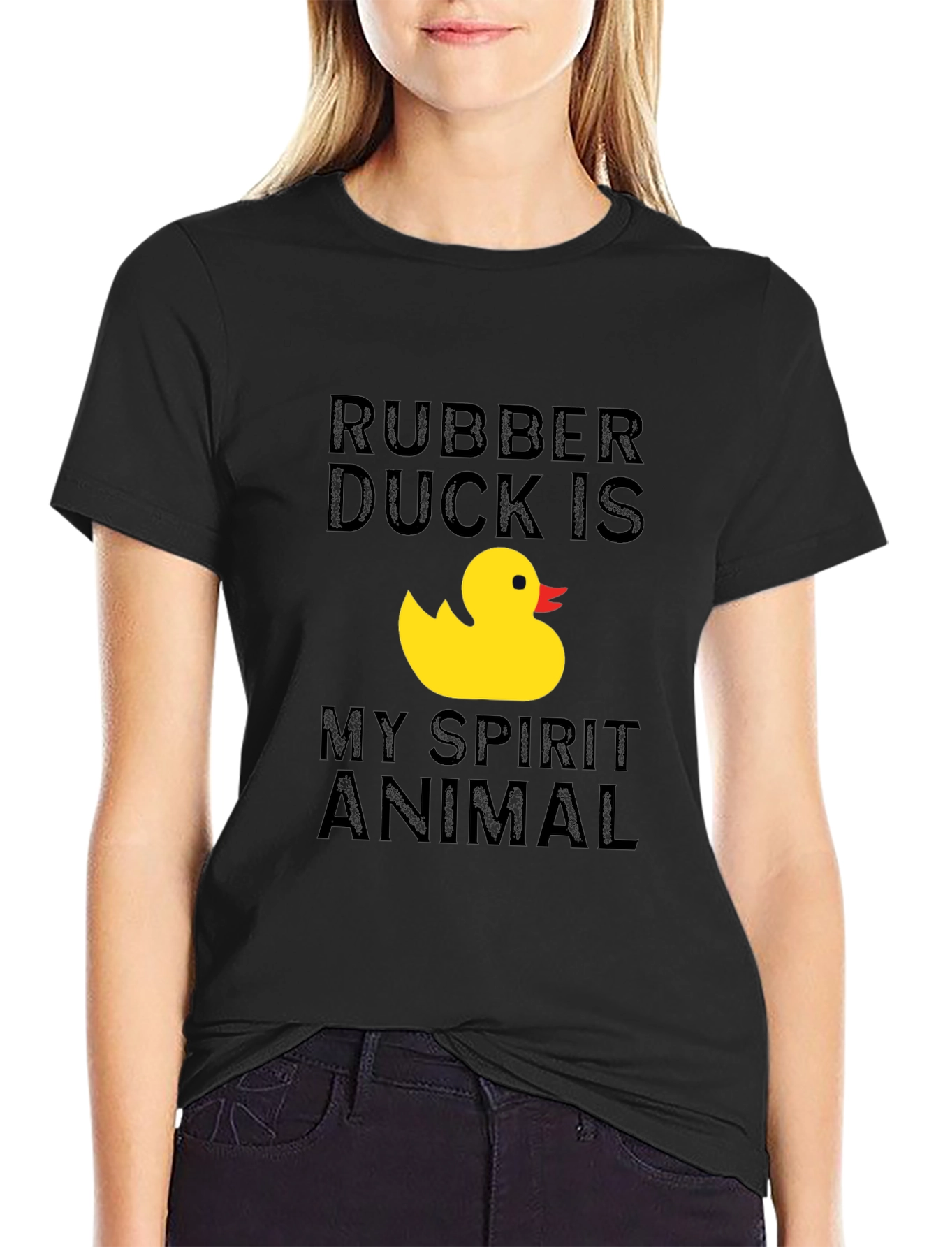 Rubber Duck Spirit Animal Graphic Tee - Black