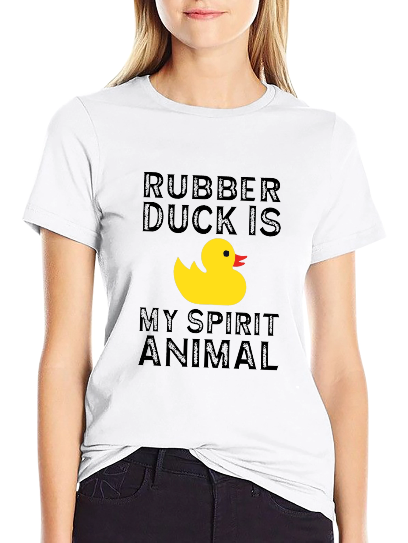 Rubber Duck Spirit Animal Graphic Tee - Black