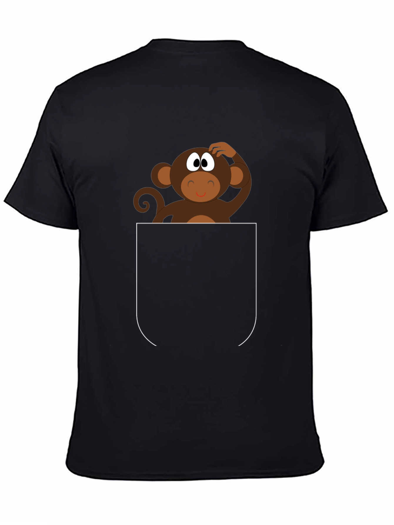 Monkey in Pocket Graphic Tee - Quirky Fun!