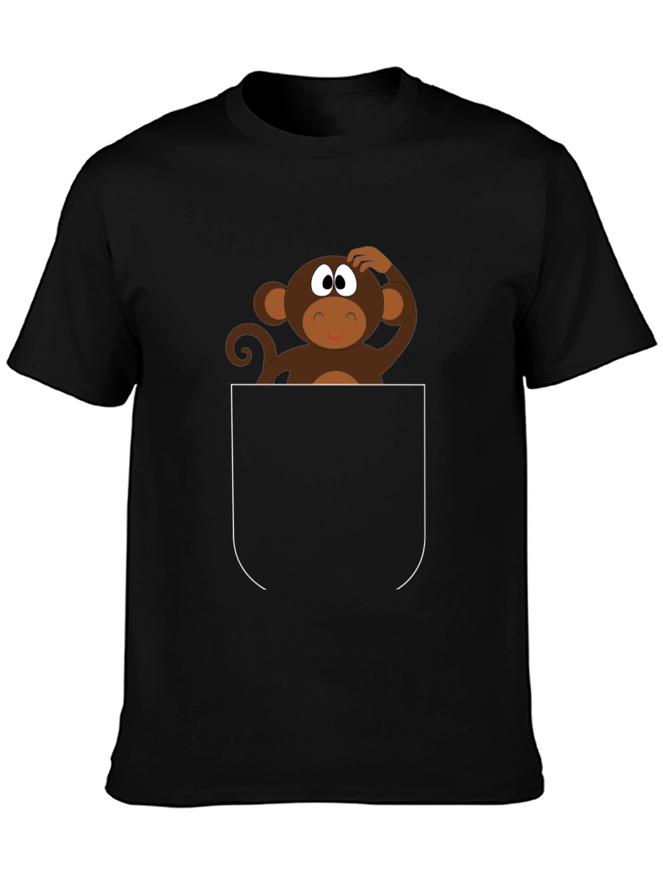 Monkey in Pocket Graphic Tee - Quirky Fun!