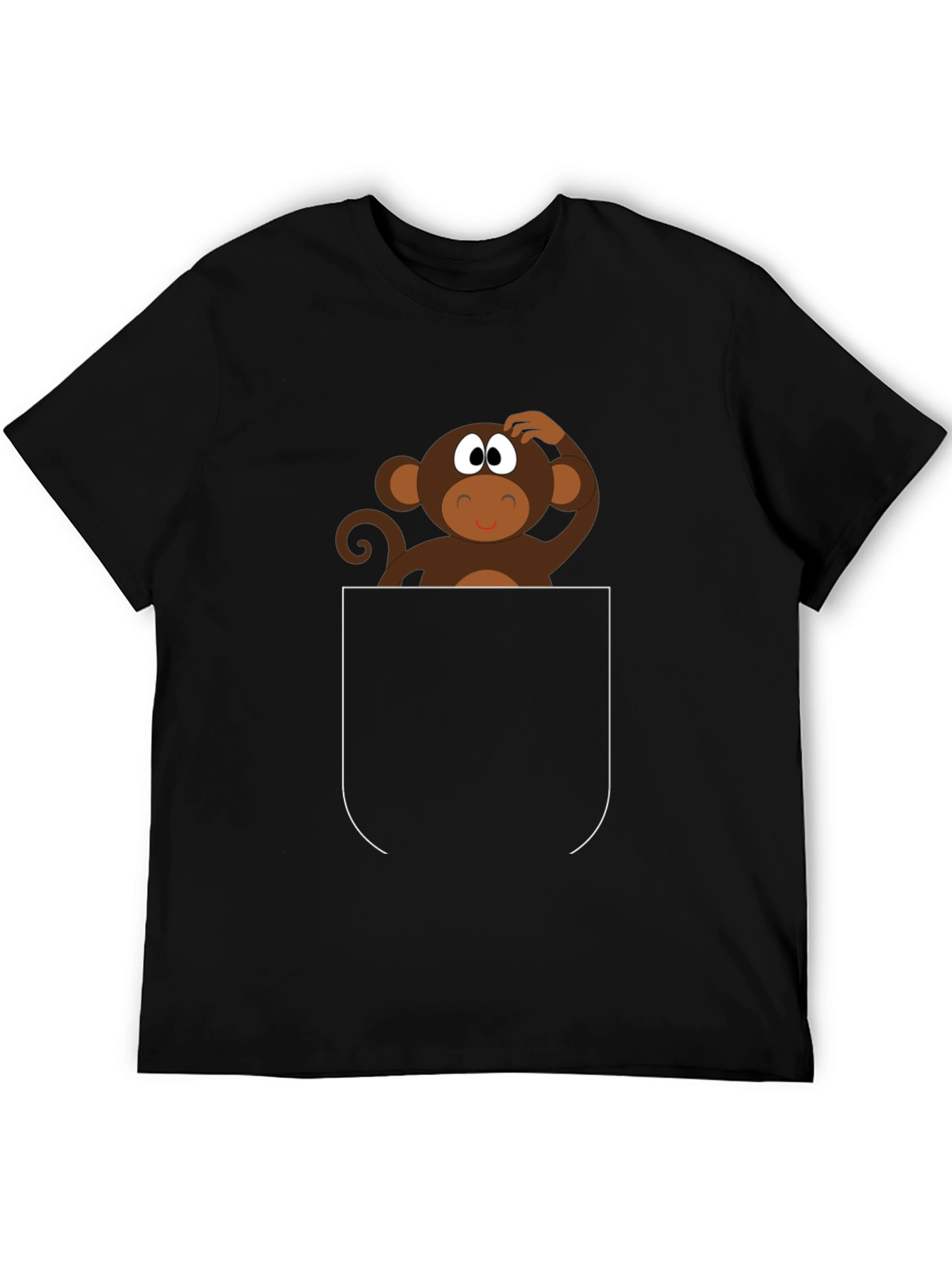 Monkey in Pocket Graphic Tee - Quirky Fun!