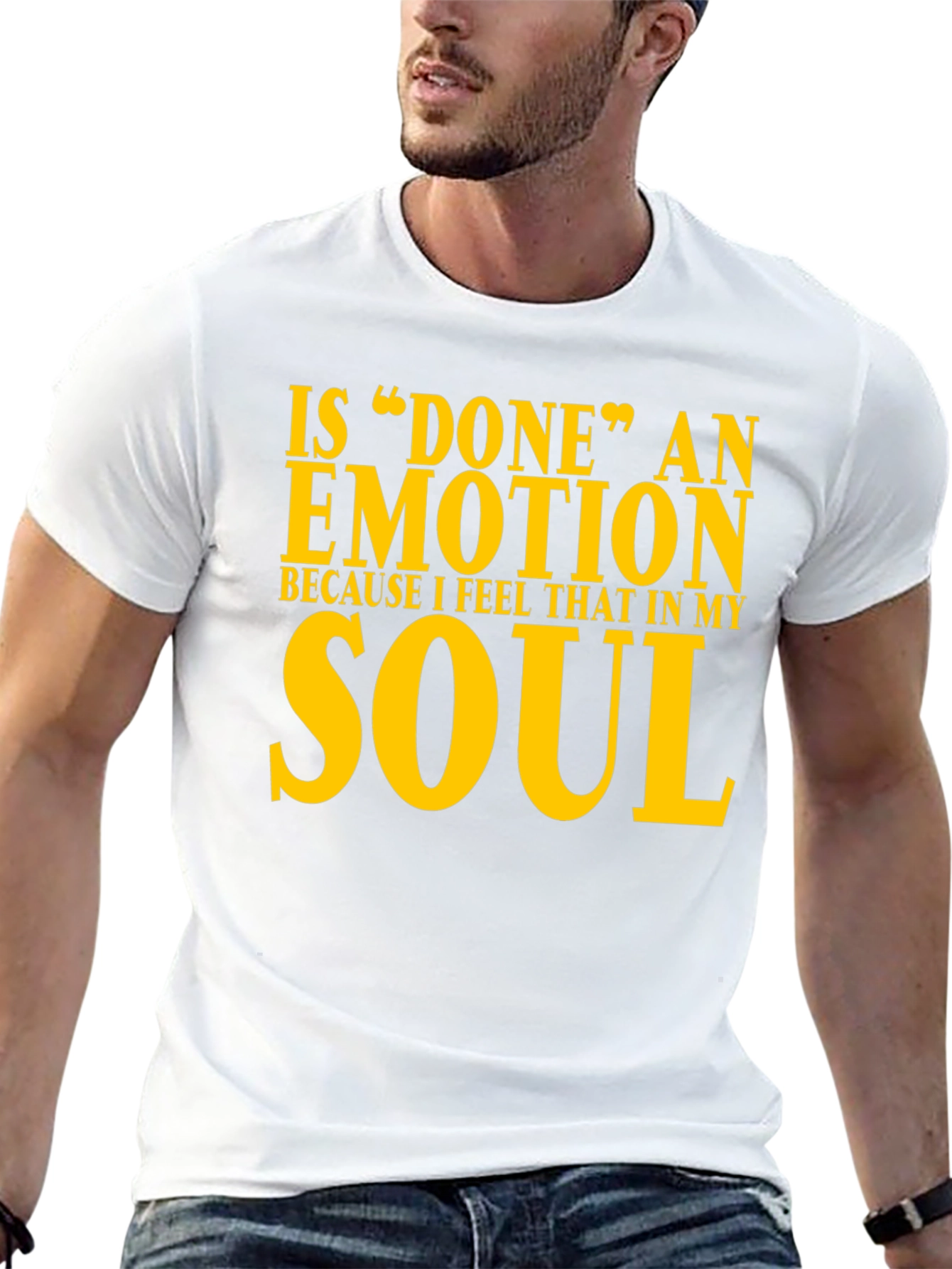 Done Emotion Black Cotton Graphic Tee