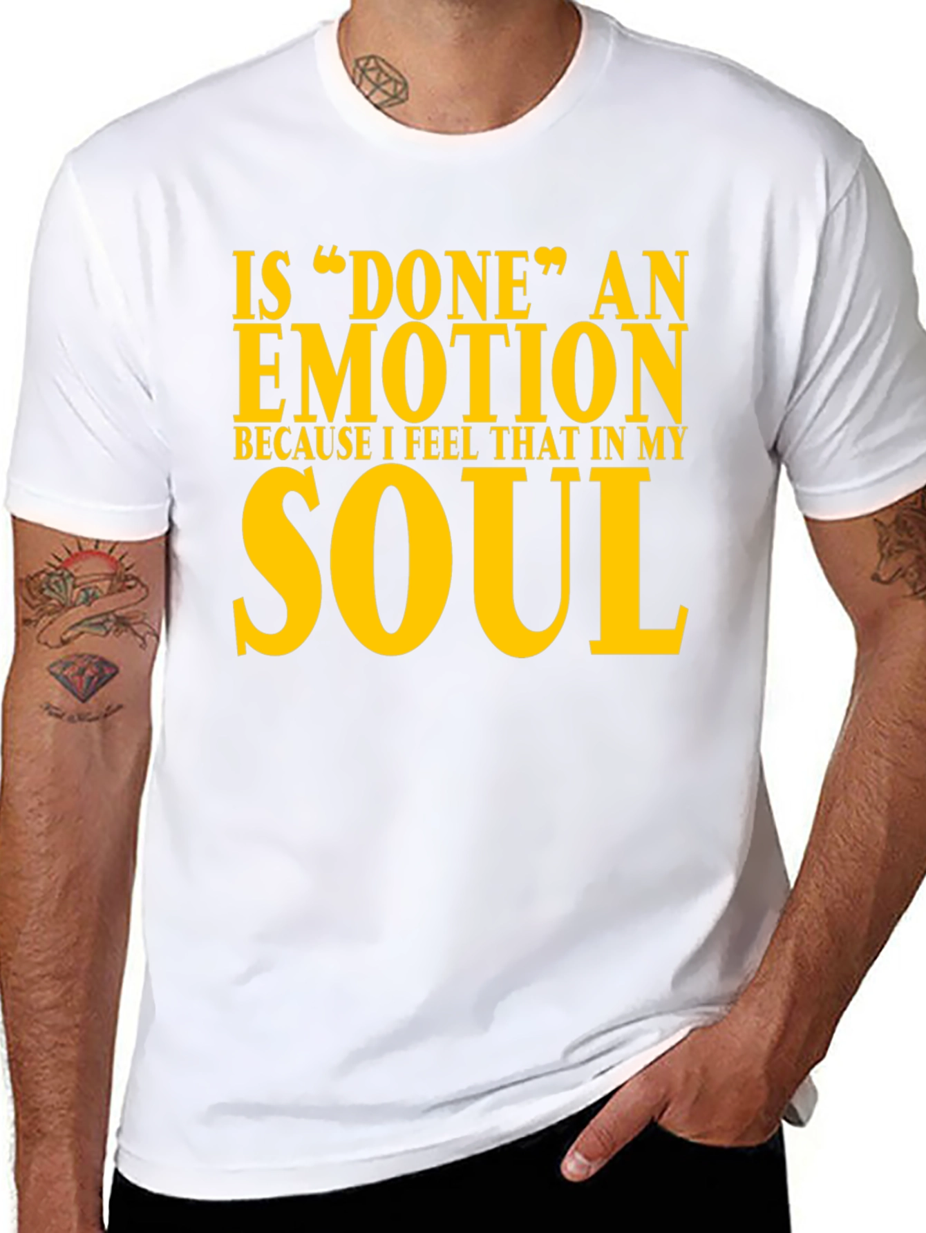Done Emotion Black Cotton Graphic Tee