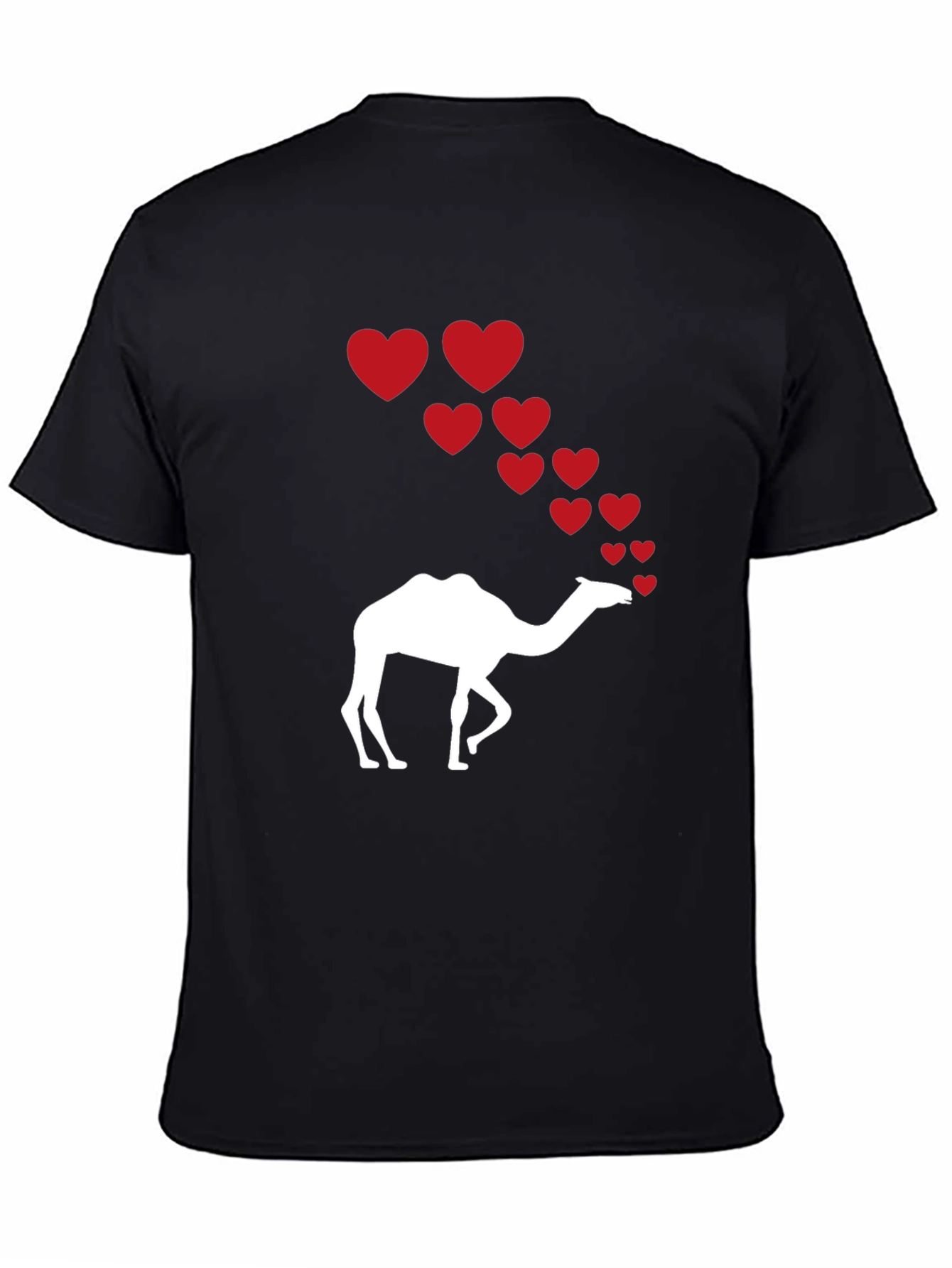 Camel Love T-Shirt - Black Cotton Graphic Tee