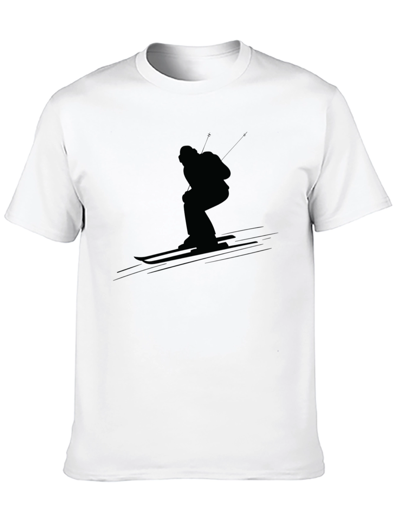 Black Skiing Silhouette T-Shirt