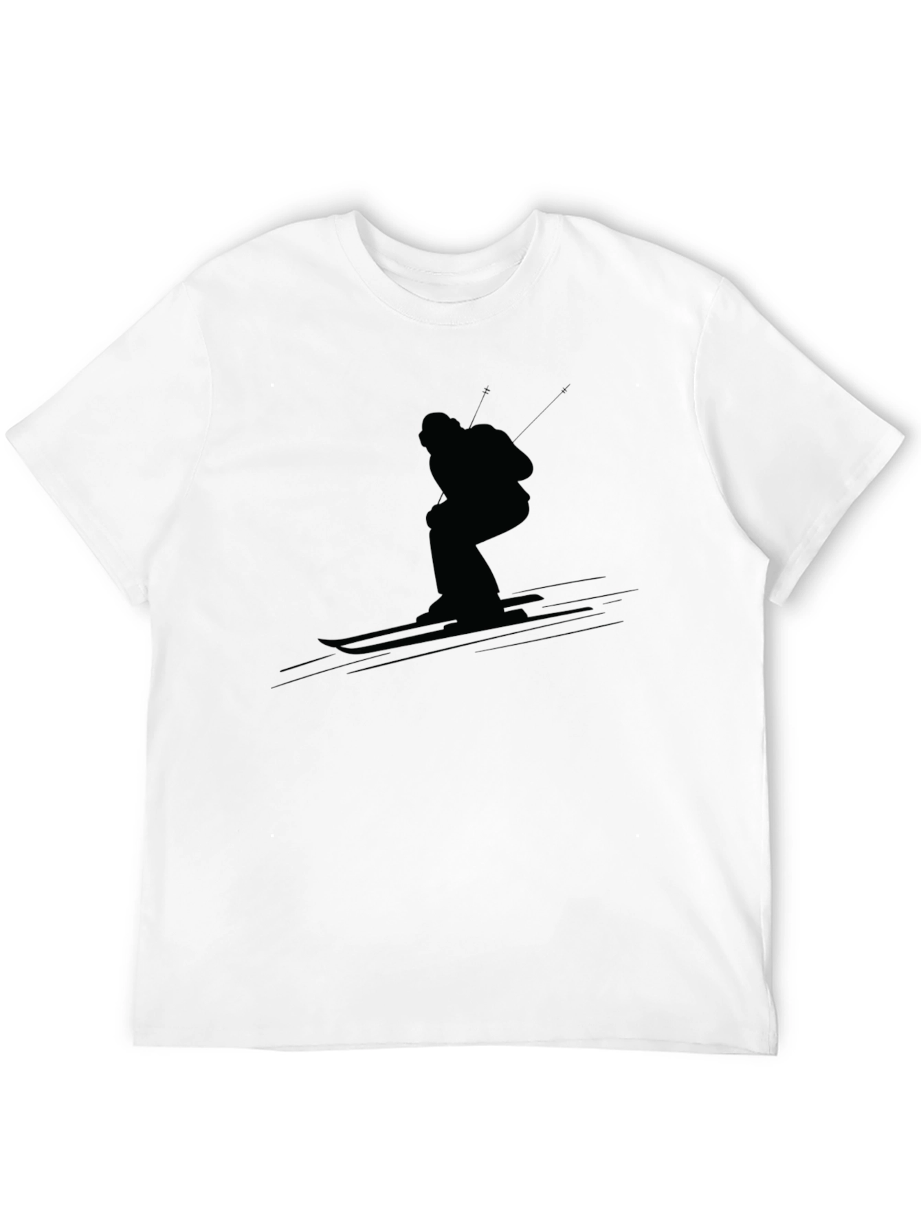 Black Skiing Silhouette T-Shirt