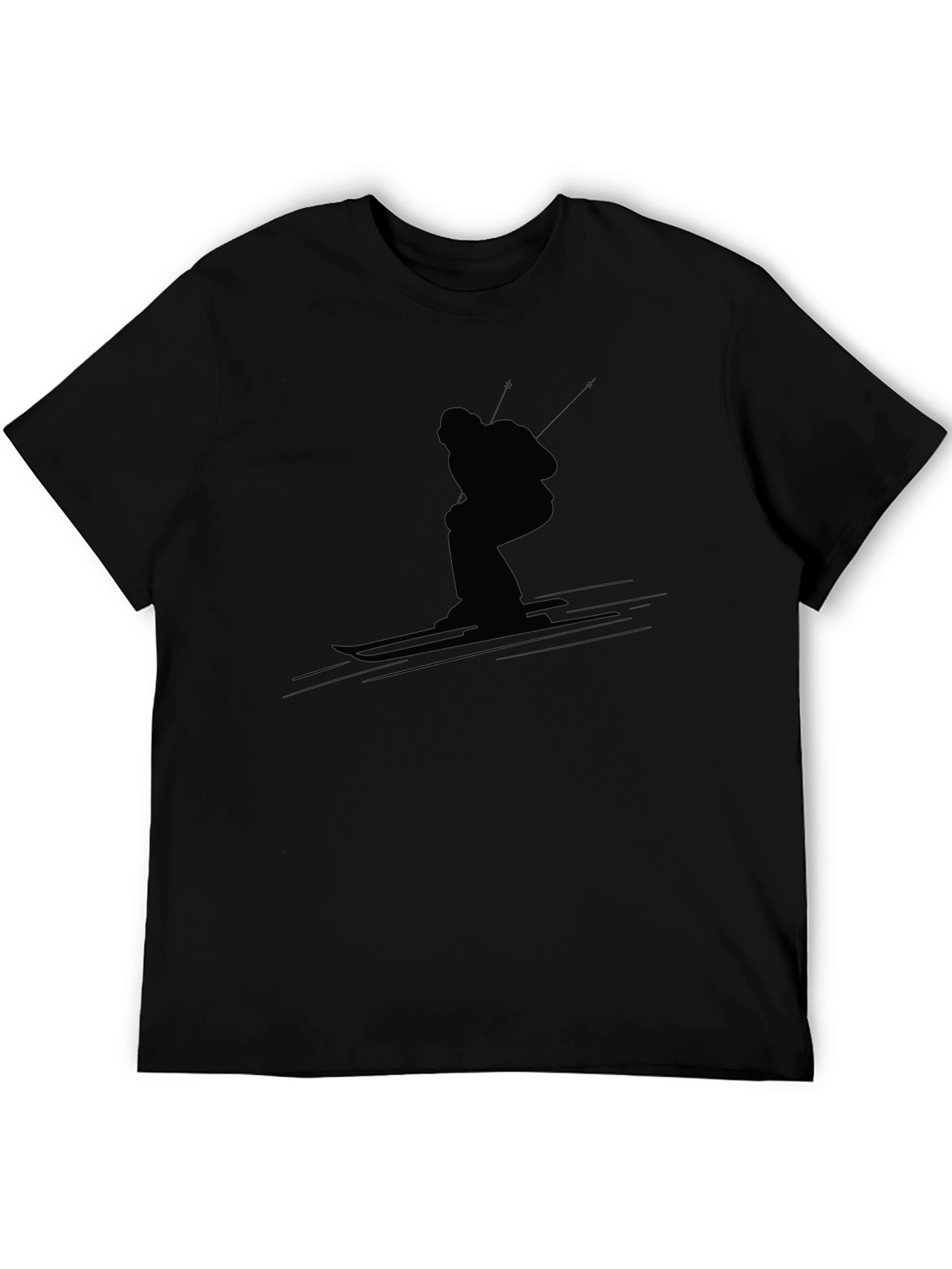 Black Skiing Silhouette T-Shirt