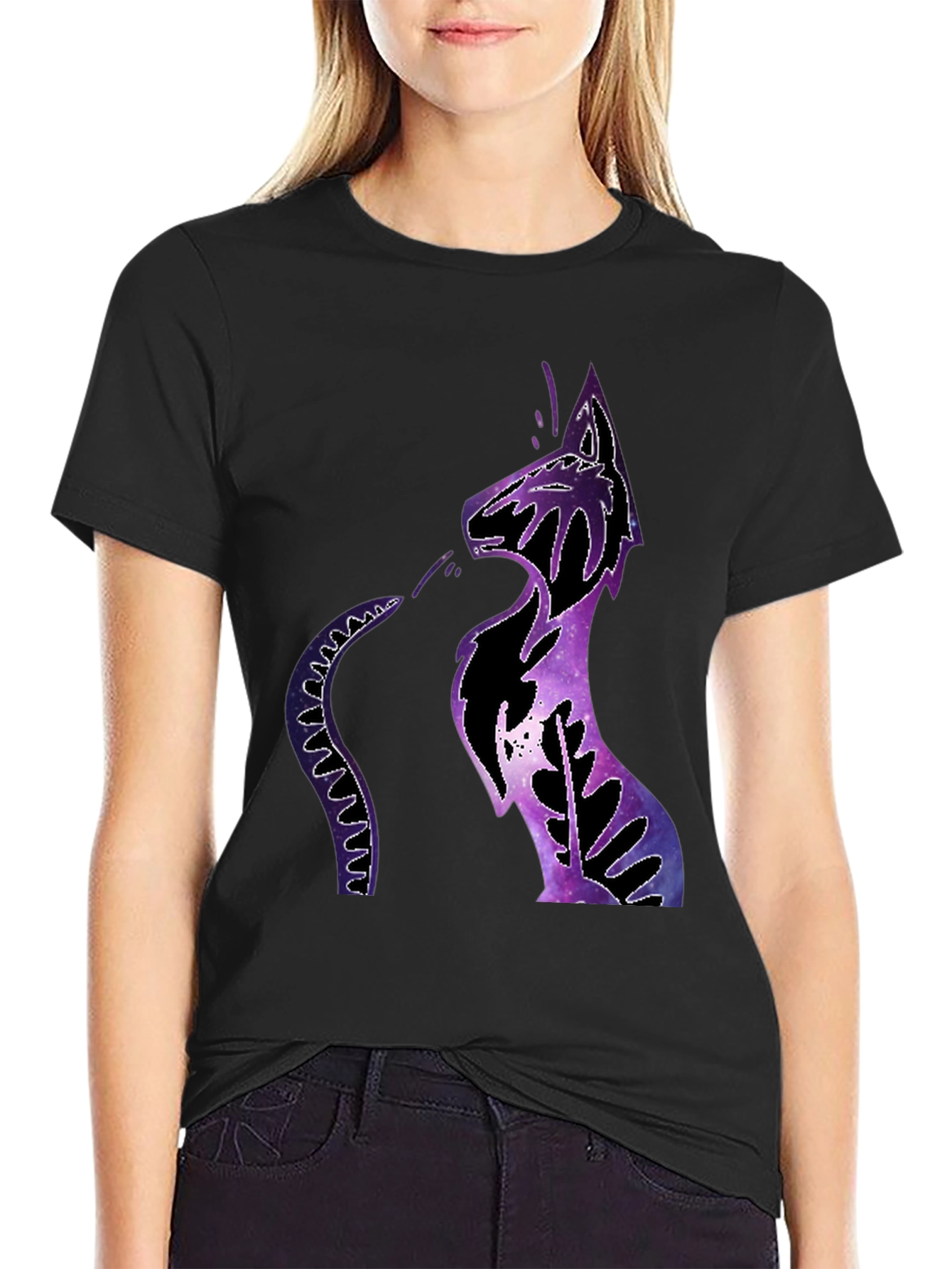 Cosmic Cat Black T-Shirt