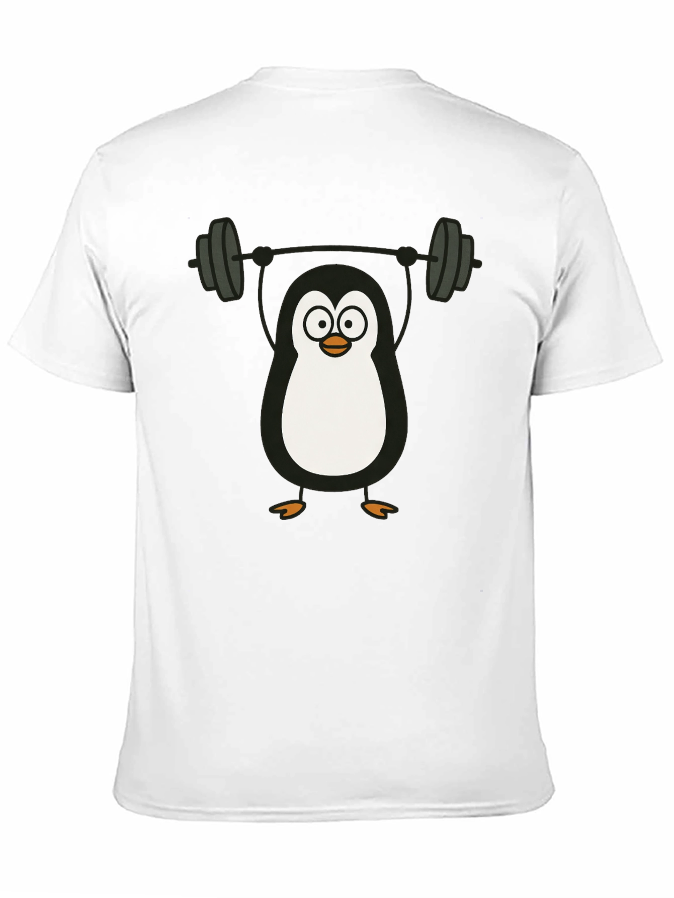 Penguin Lifting Weights Graphic Tee
