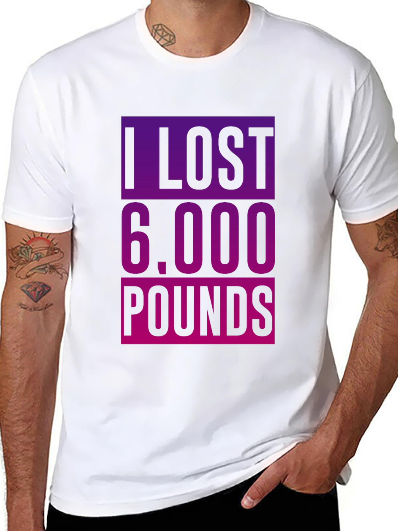 Funny Weight Loss T-Shirt - I Lost 6000 Pounds