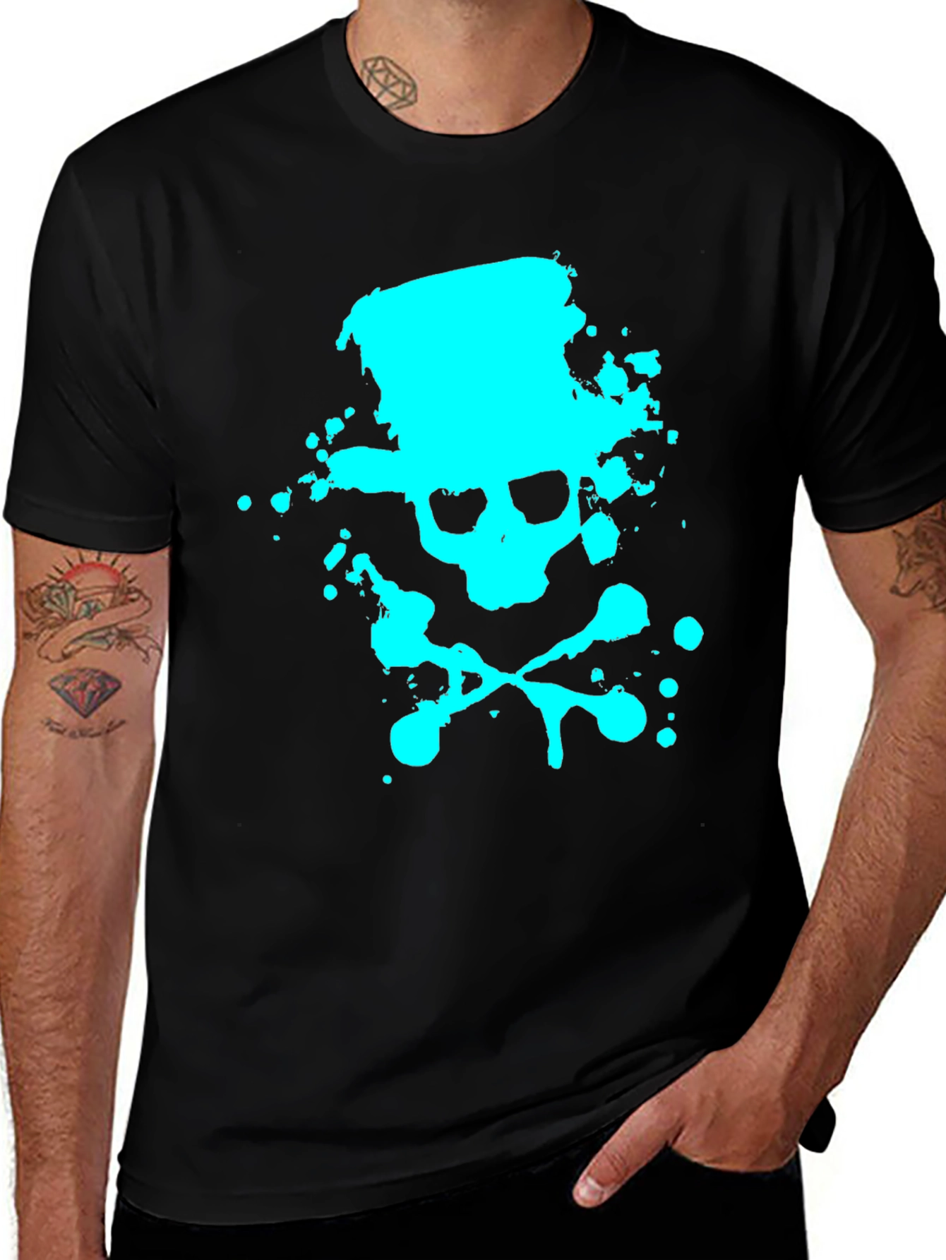 Skull Graphic T-Shirt - Casual Black Tee