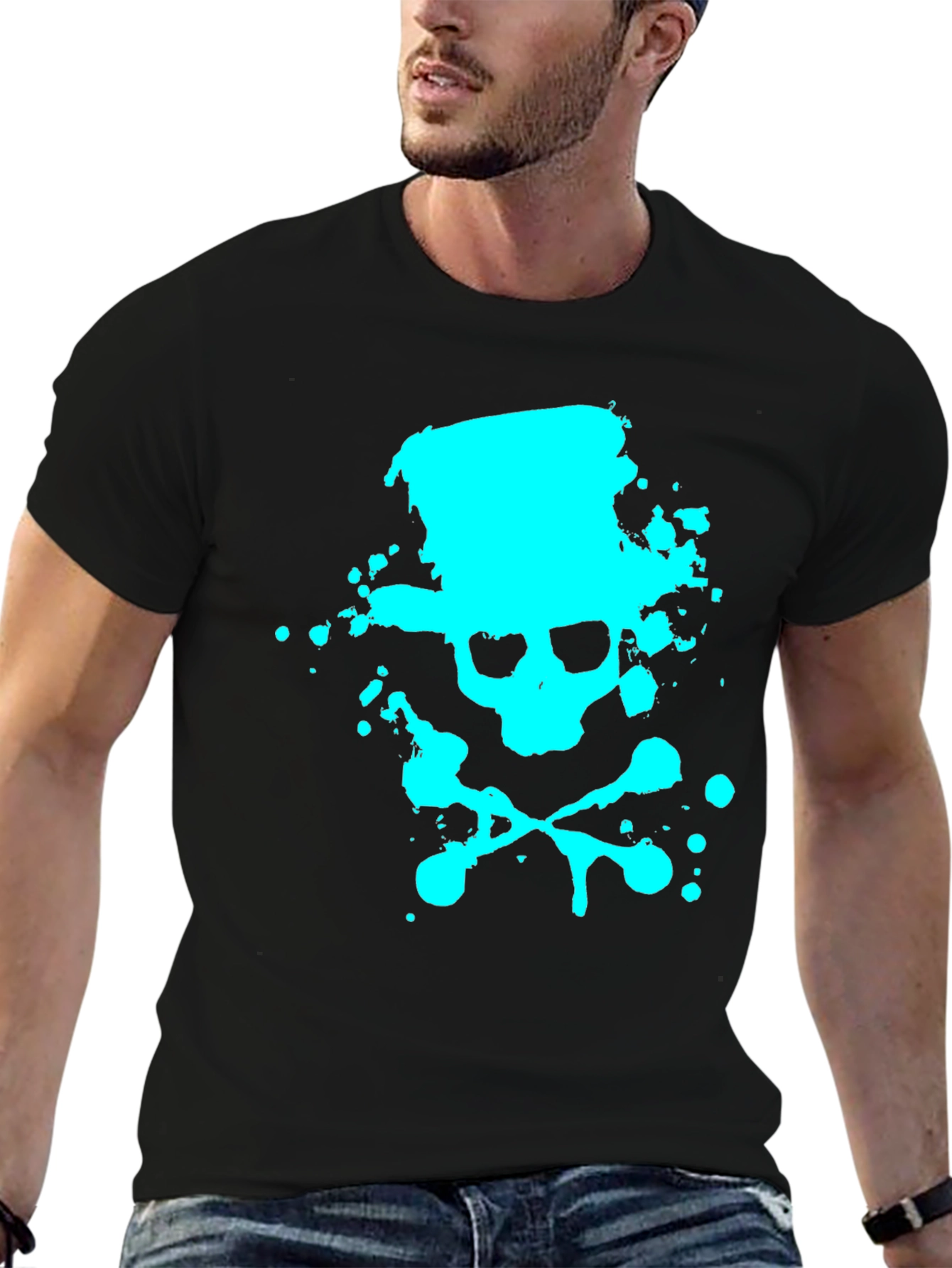 Skull Graphic T-Shirt - Casual Black Tee
